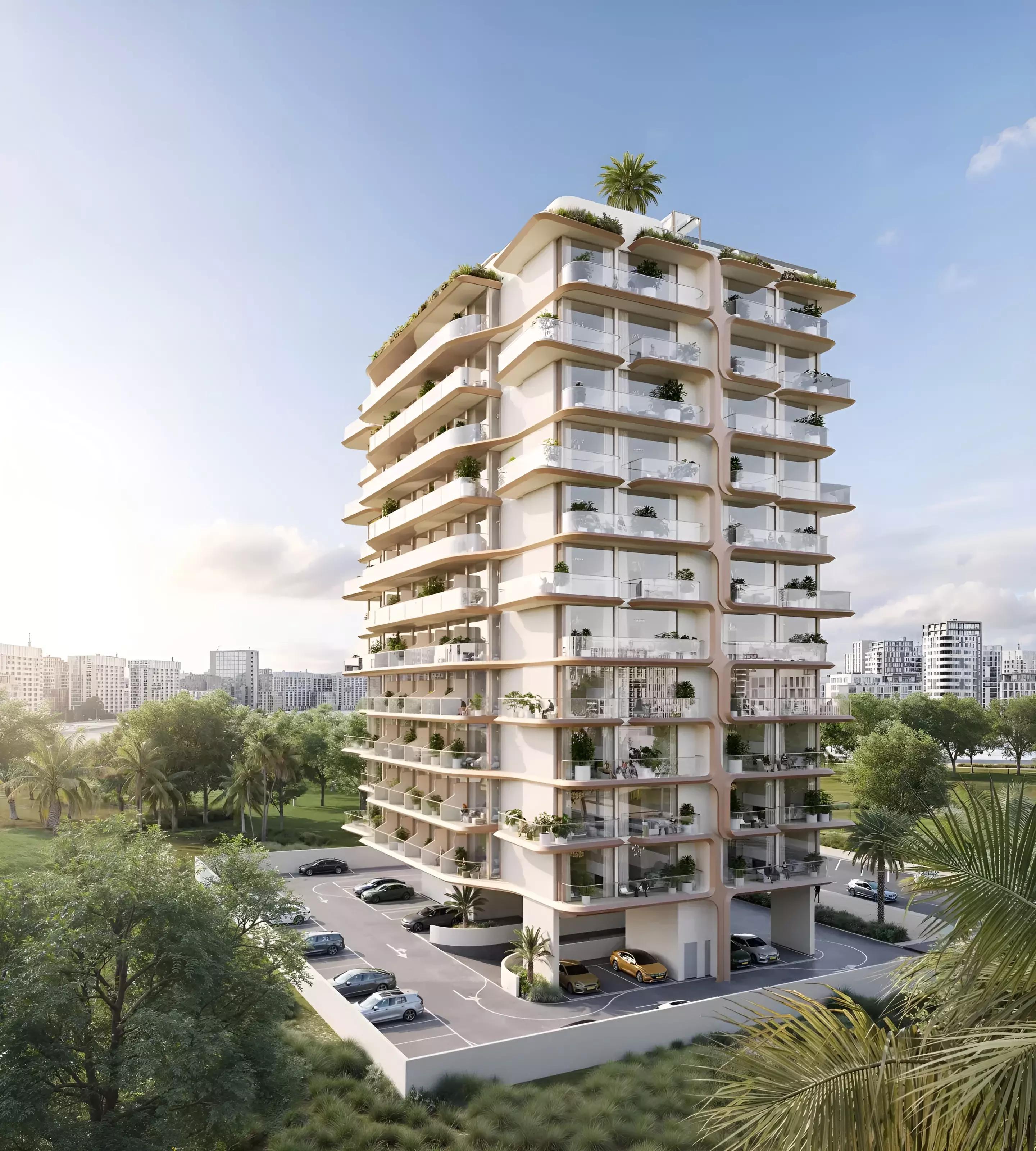 Izel by Zoya exterior facade, Dubai Land Residence Complex, Dubai
