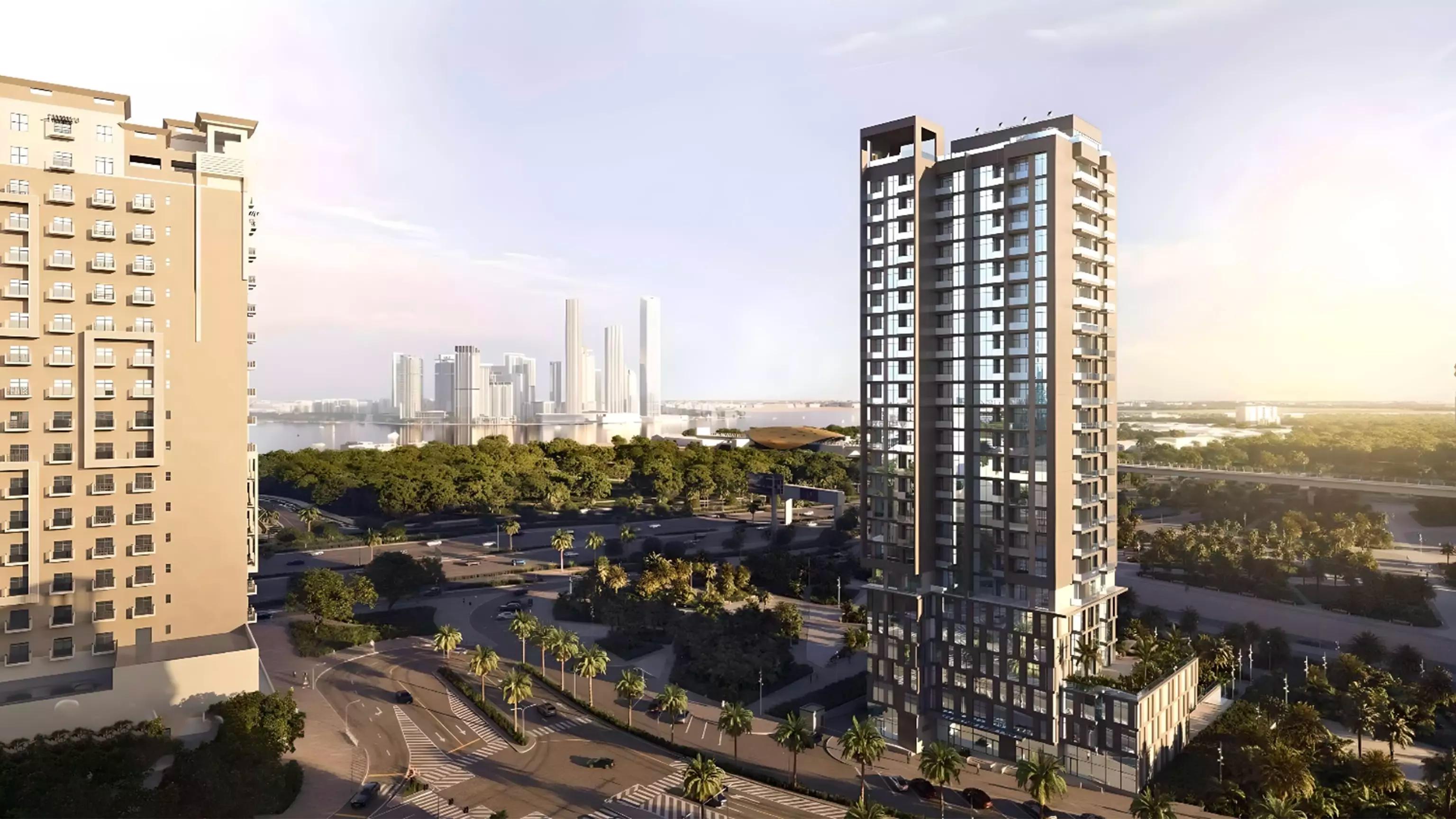 Exterior facade of Boutique 23 apartment building in Al Jaddaf, Dubai