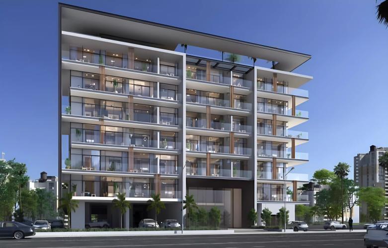 Gharbi 1 Residences exterior facade under construction in Arjan, Dubai