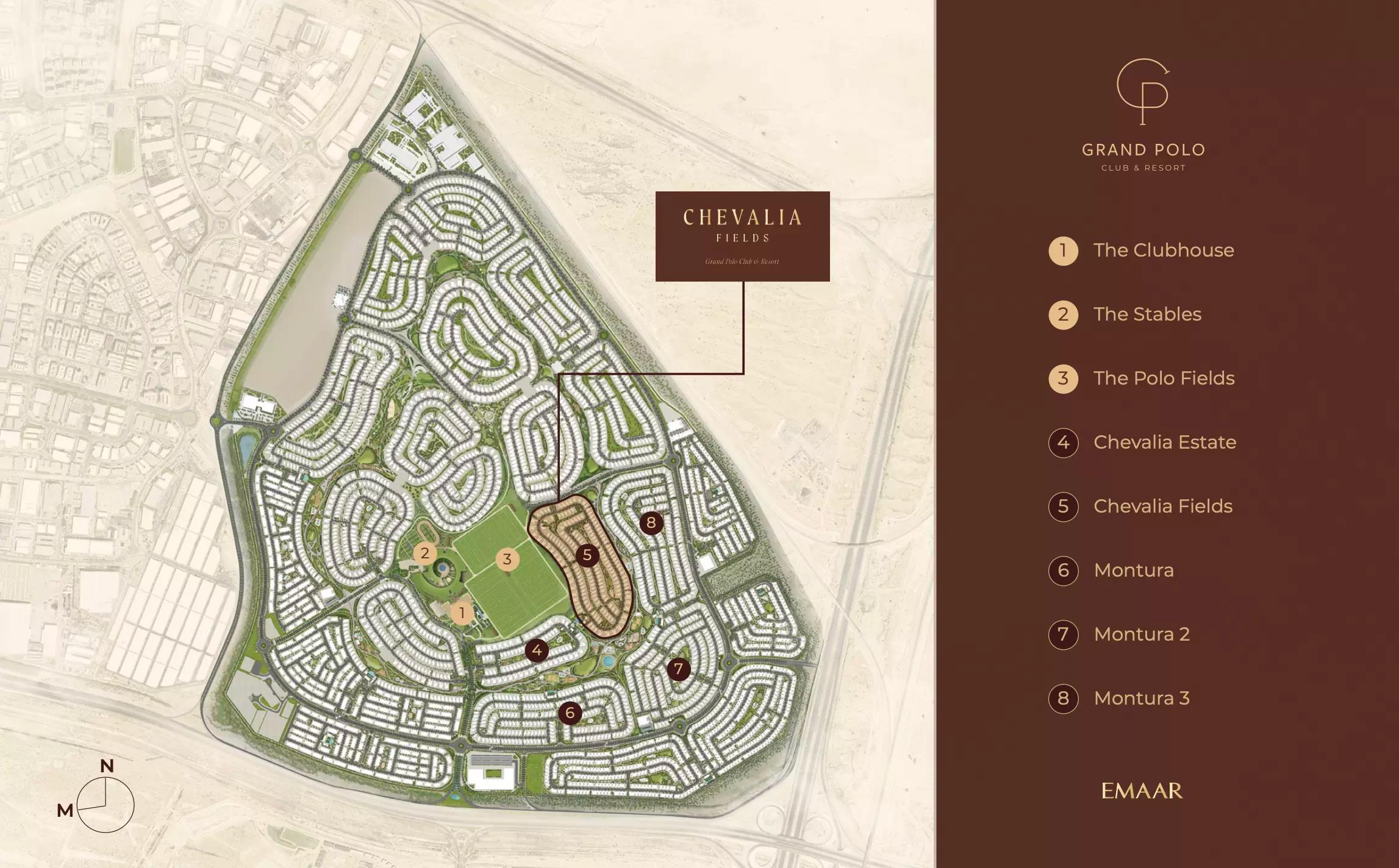 Chevalia Fields master plan layout, Grand Polo Club & Resort, DIP 2, Dubai