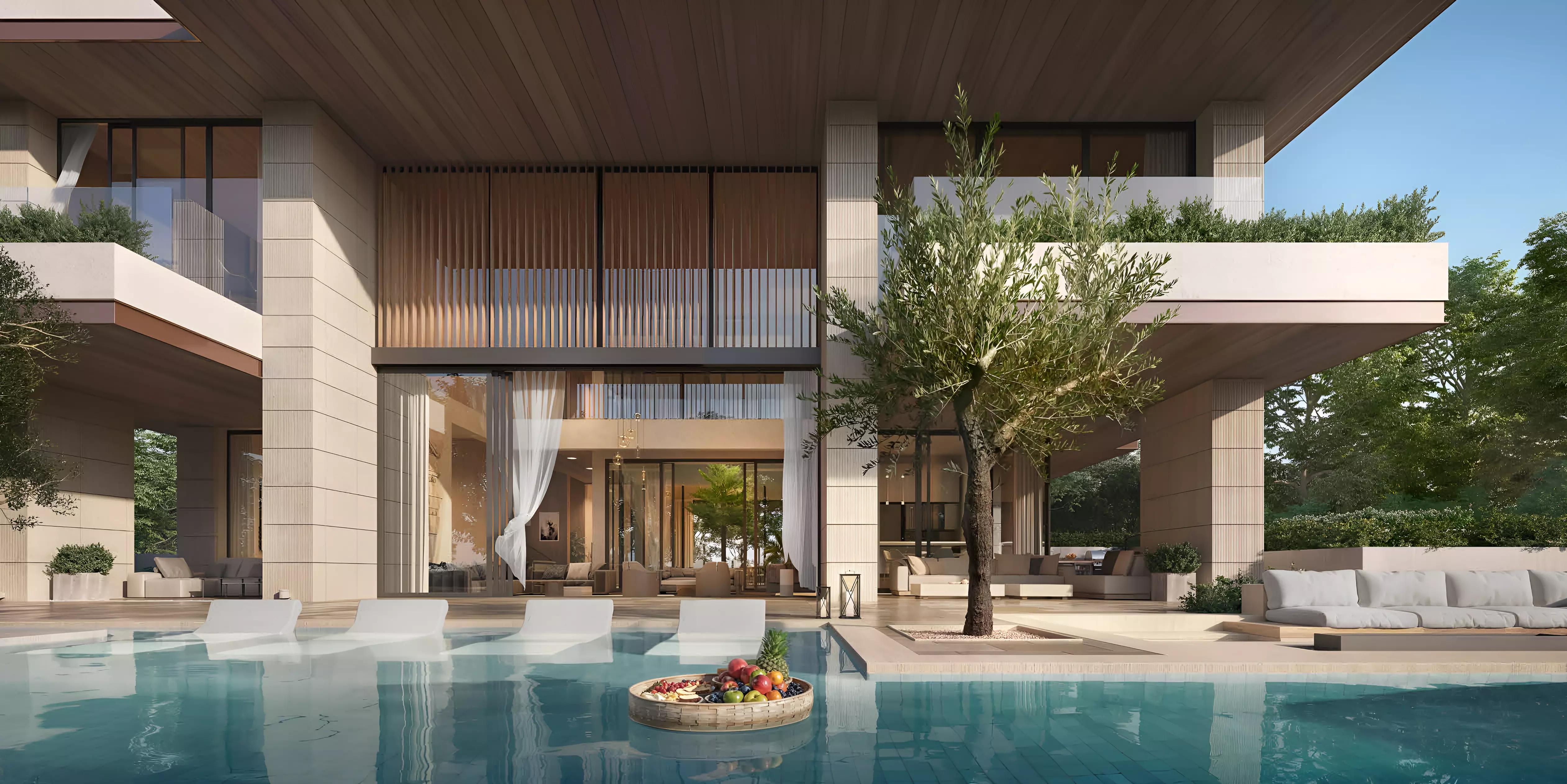 Moringa Mansions villa pool area, The Wilds by Aldar, Dubai