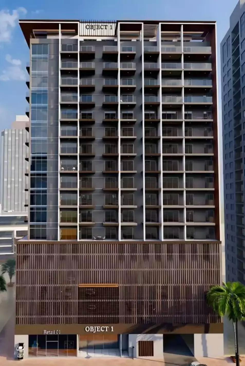 1Wood Residence apartment interior living area, JVC, Dubai
