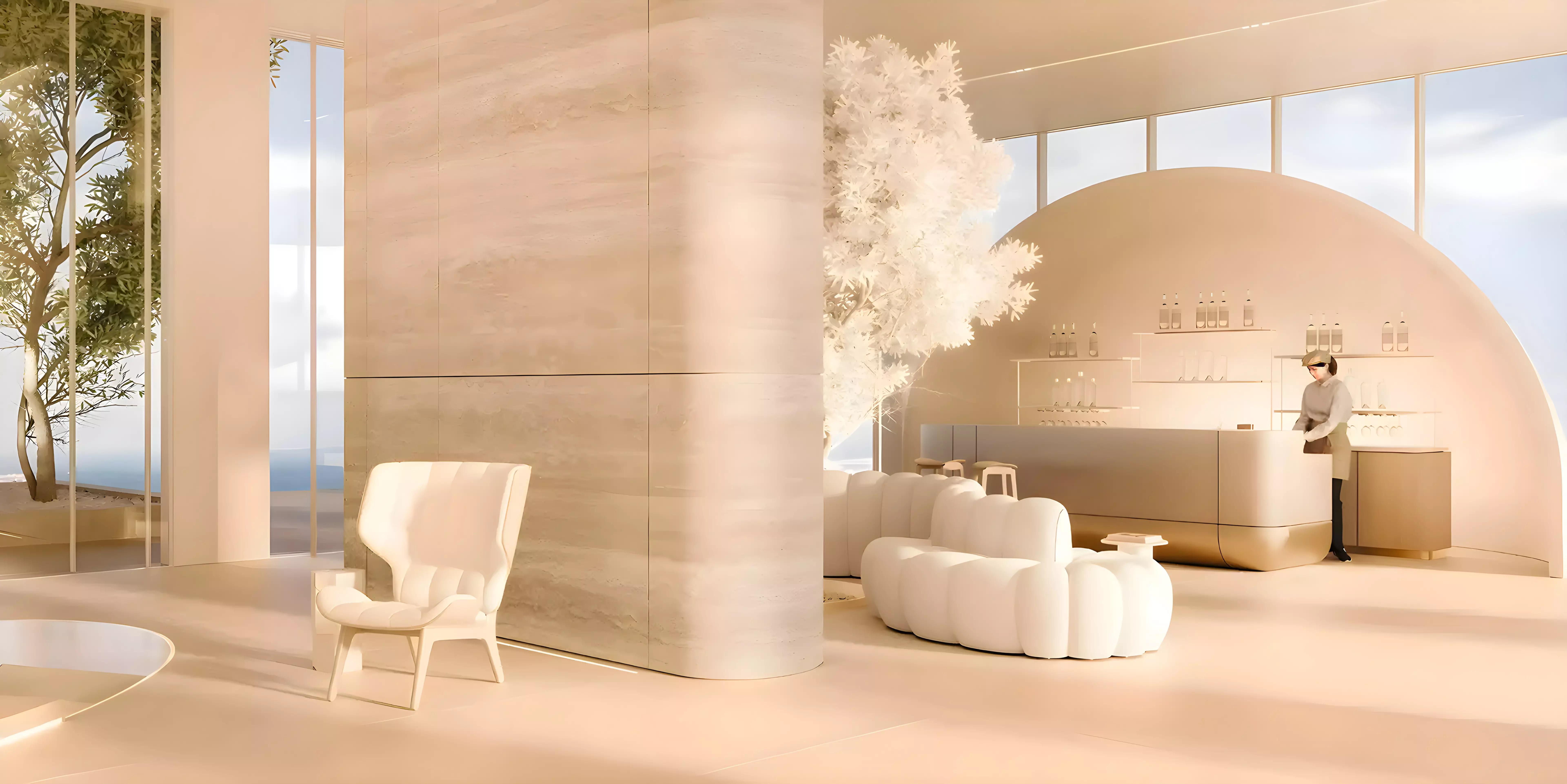 The Chedi Private Residences penthouse interior living space, DIP, Dubai