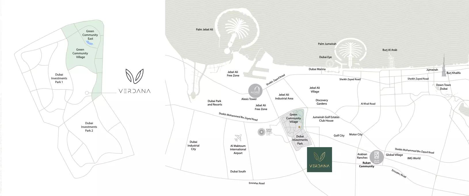 Verdana community master plan layout, DIP 1, Dubai