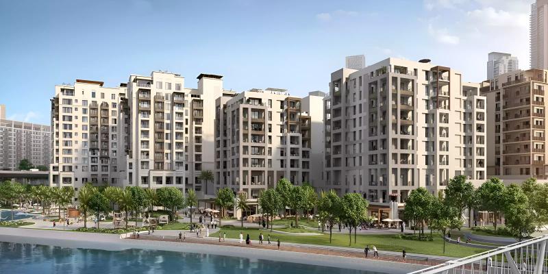 Cedar Creek Beach exterior tower view, Dubai Creek Harbour