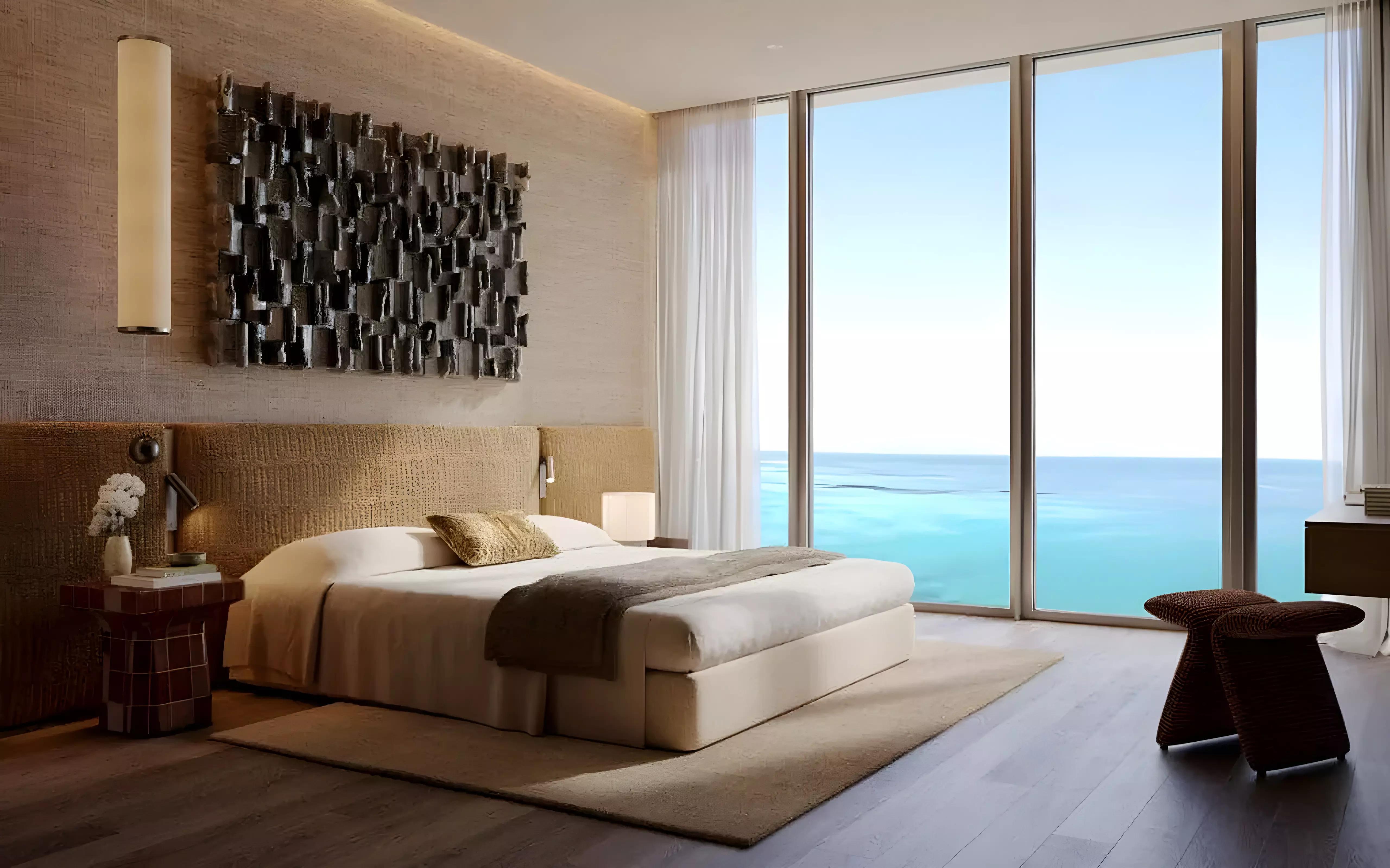 Cheval Residences building rendering at dusk, Dubai Islands