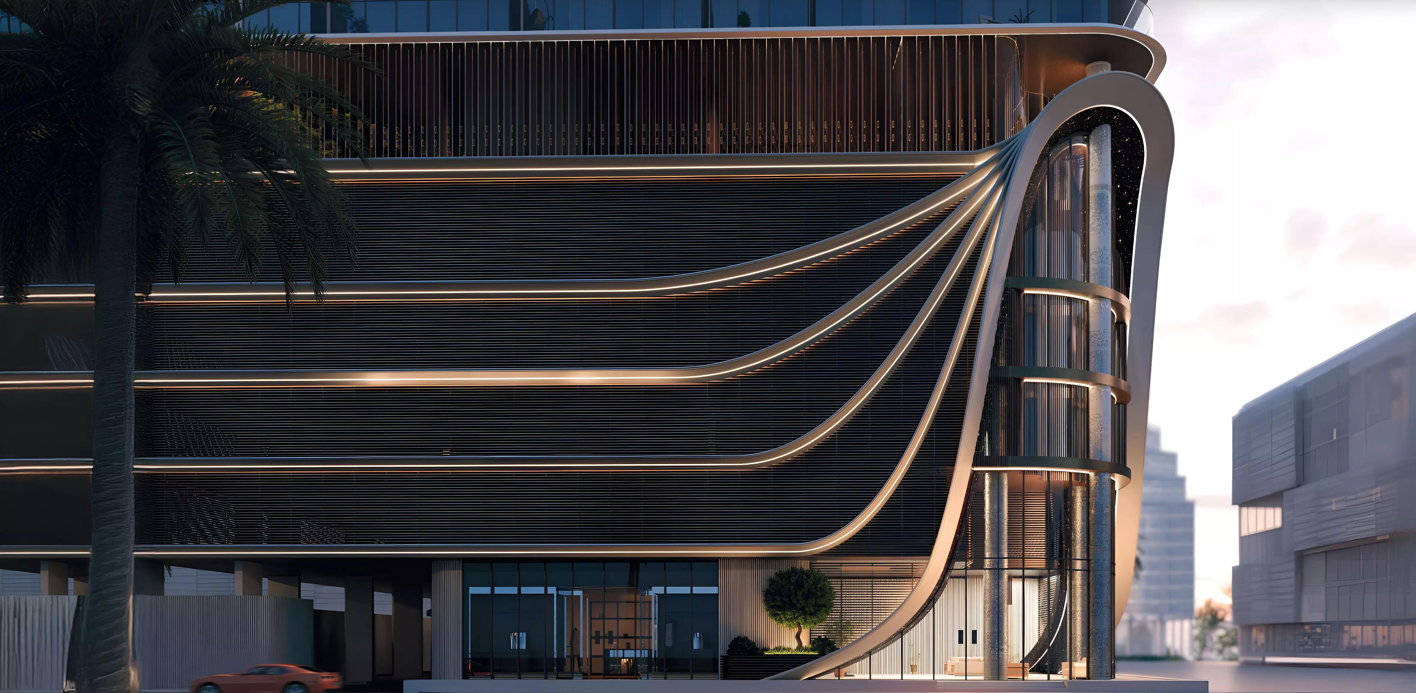 368 Park Lane residential facade and entrance, JVC District 10, Dubai