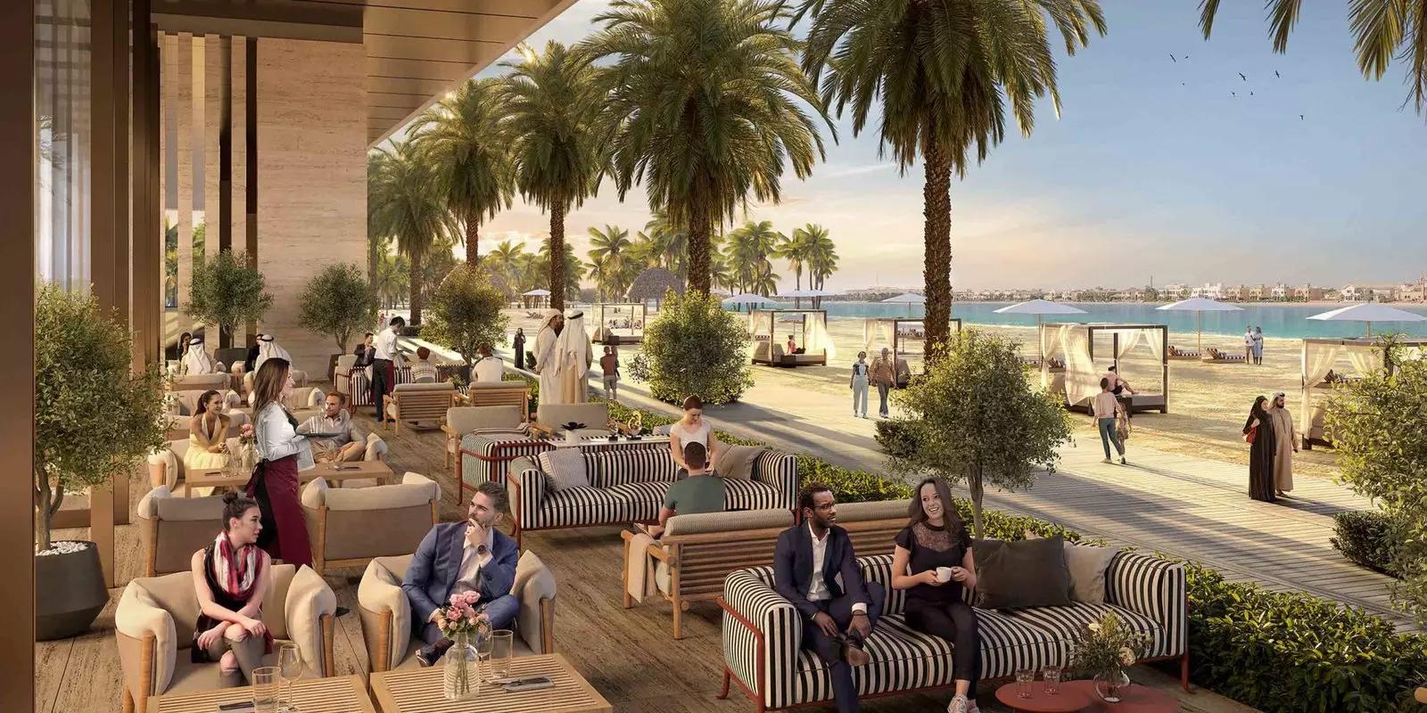 Address The Bay interior living space with water views, Emaar Beachfront