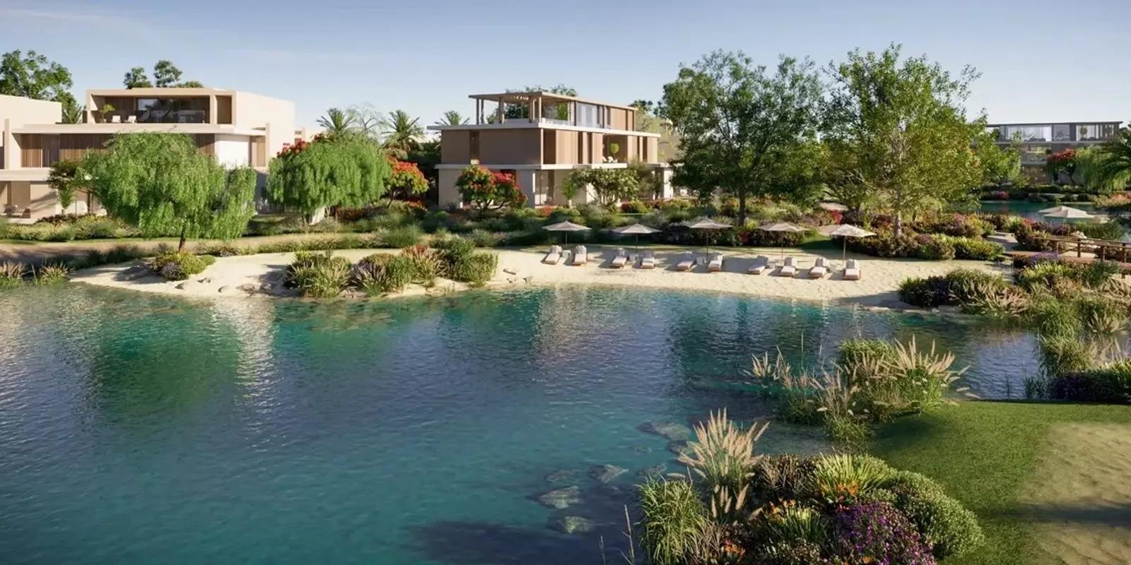 The Acres villa interior living space, Meraas Dubai Land development