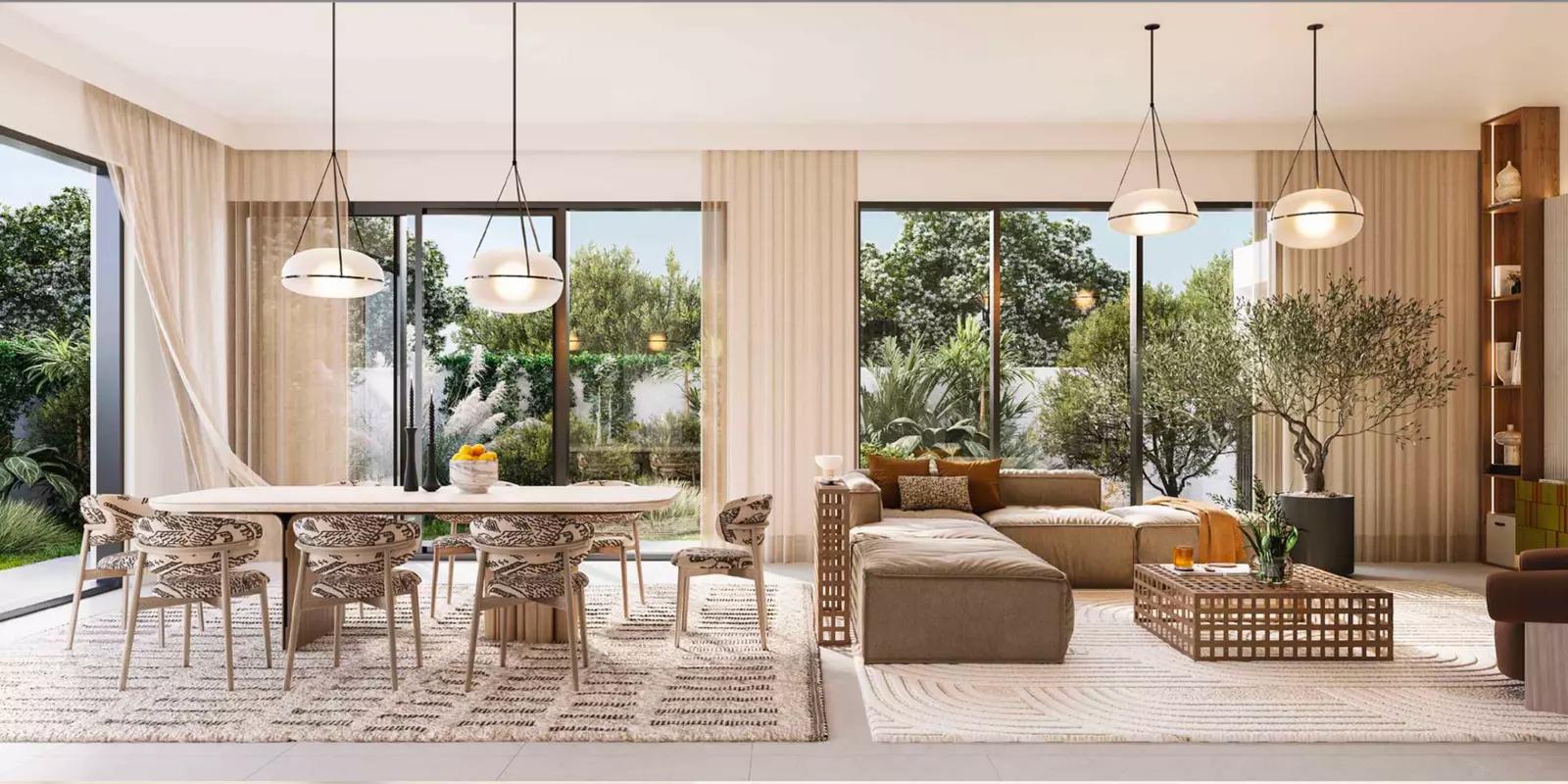 Interior living space at Fairway Villas Phase 3, Emaar South