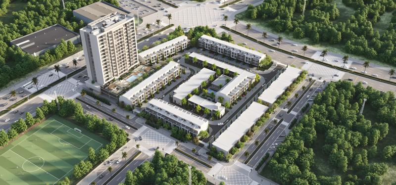 Verdana X exterior building facade in Dubai Investment Park (DIP), Reportage Real Estate