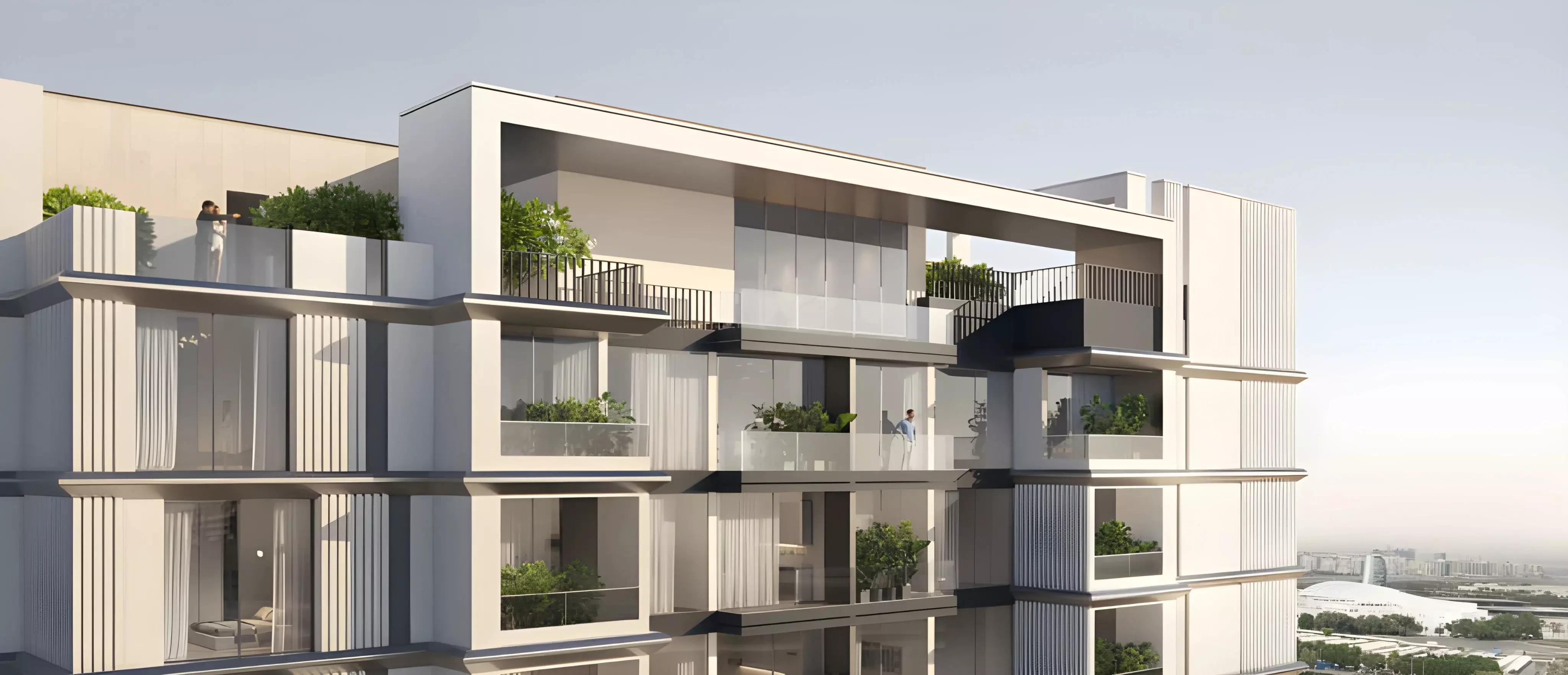 Verdania 1 outdoor communal space and greenery, Dubai Land, Dubai