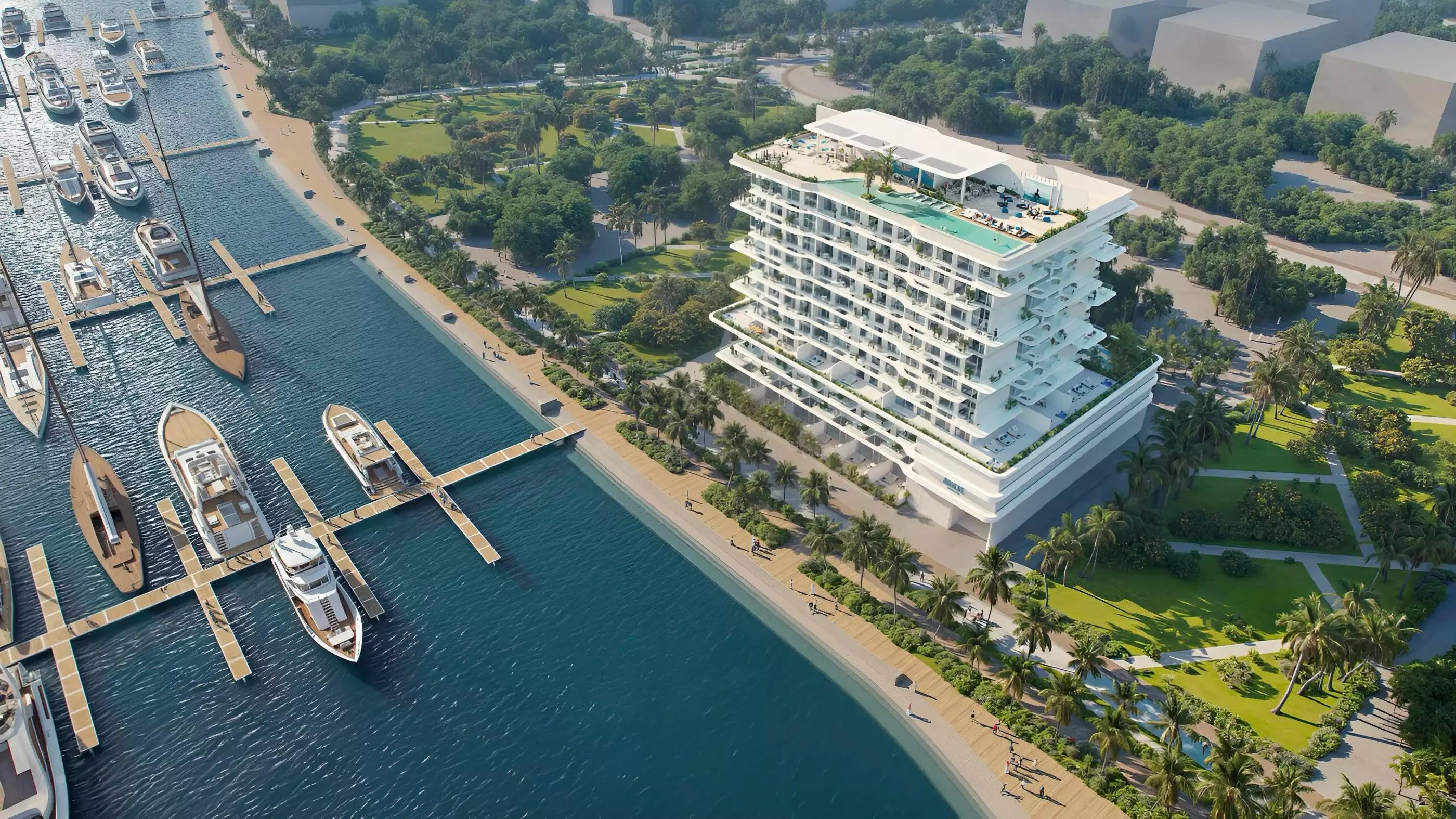 Ayamore Residence exterior tower view, Dubai Islands