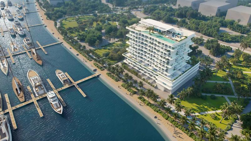Ayamore Residence exterior tower view, Dubai Islands