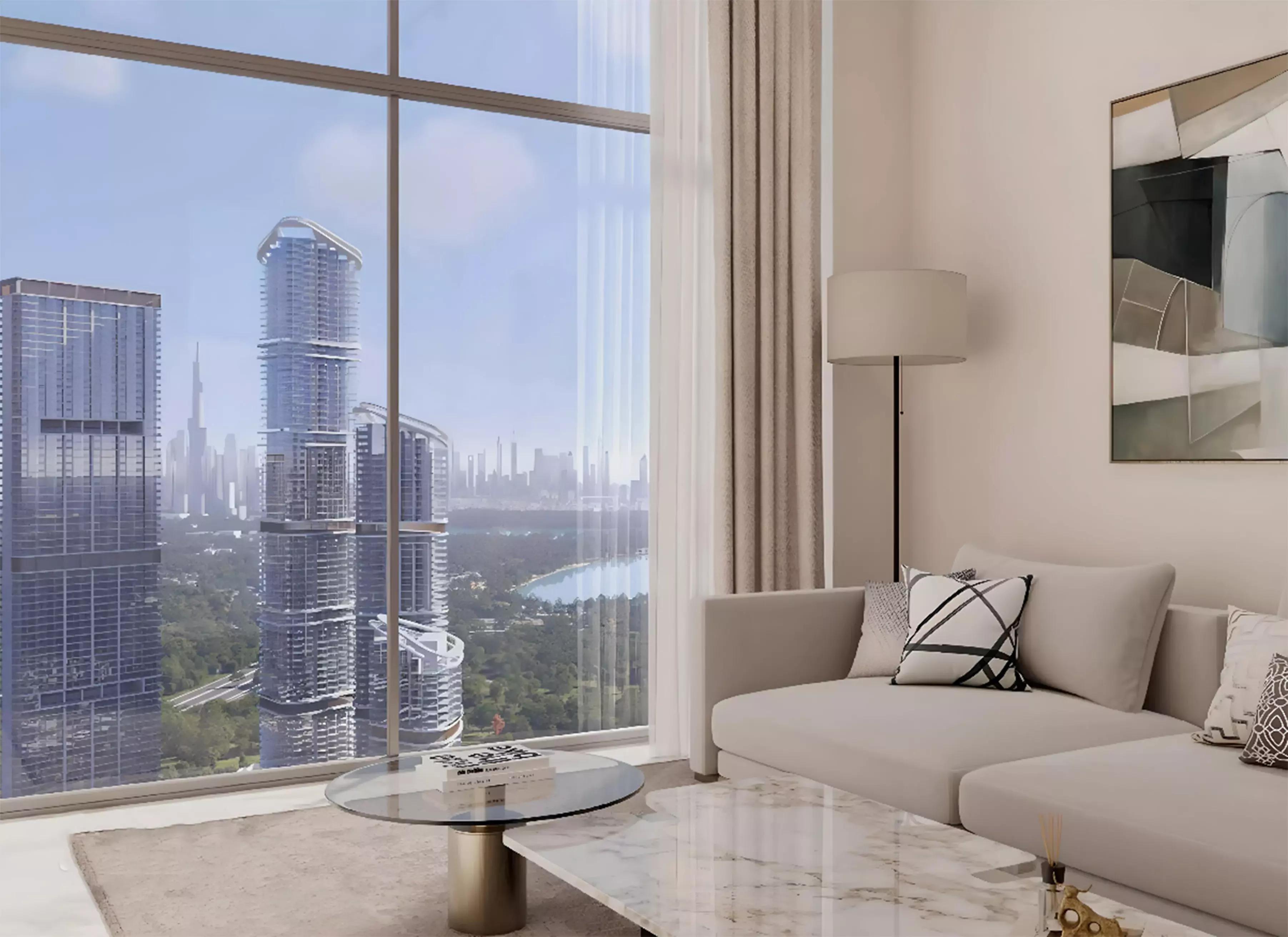 Apartment interior living space at 320 Riverside Crescent, Sobha Hartland II