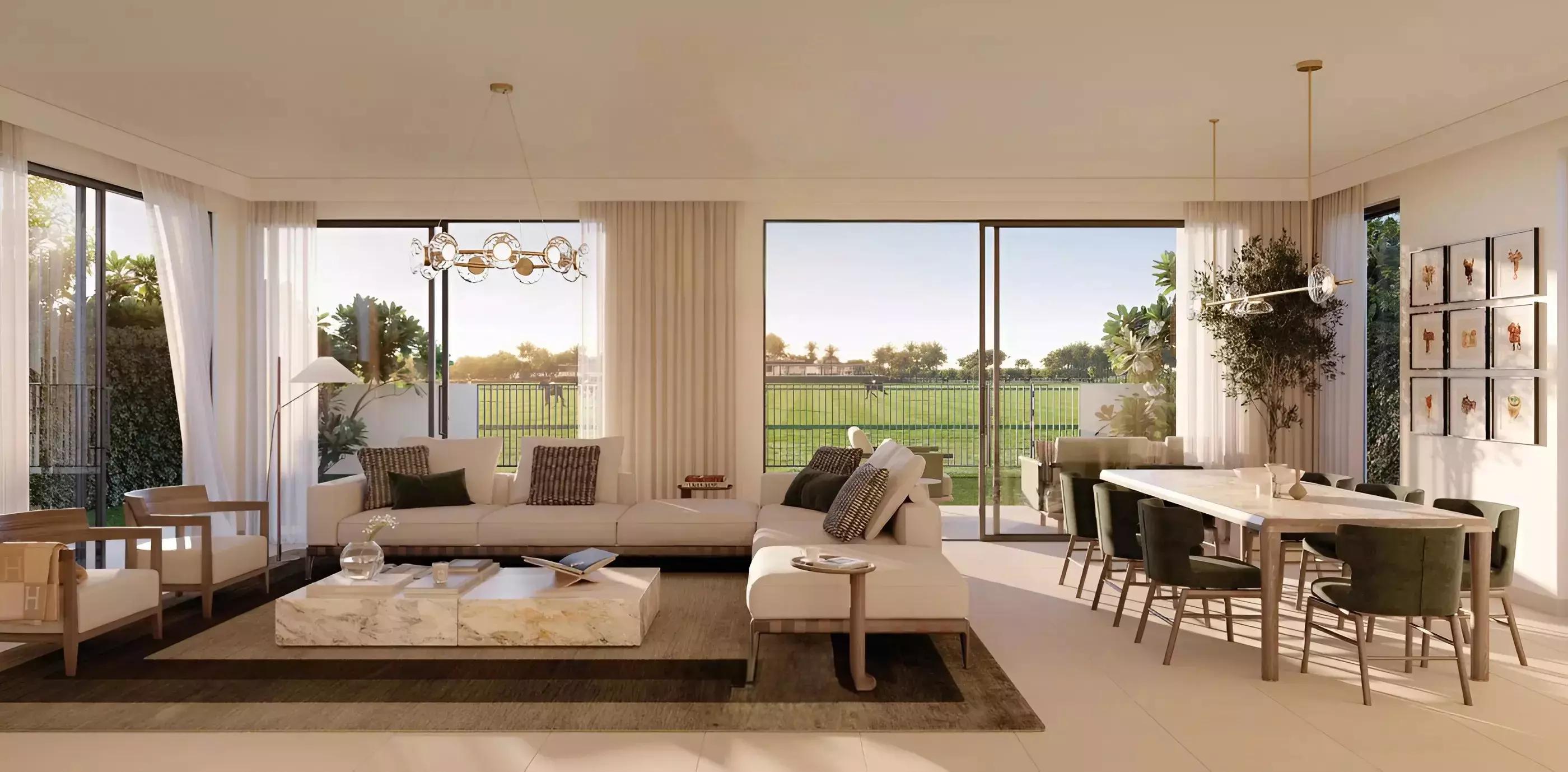 Ela interior living space with sea-facing design, Palm Jumeirah