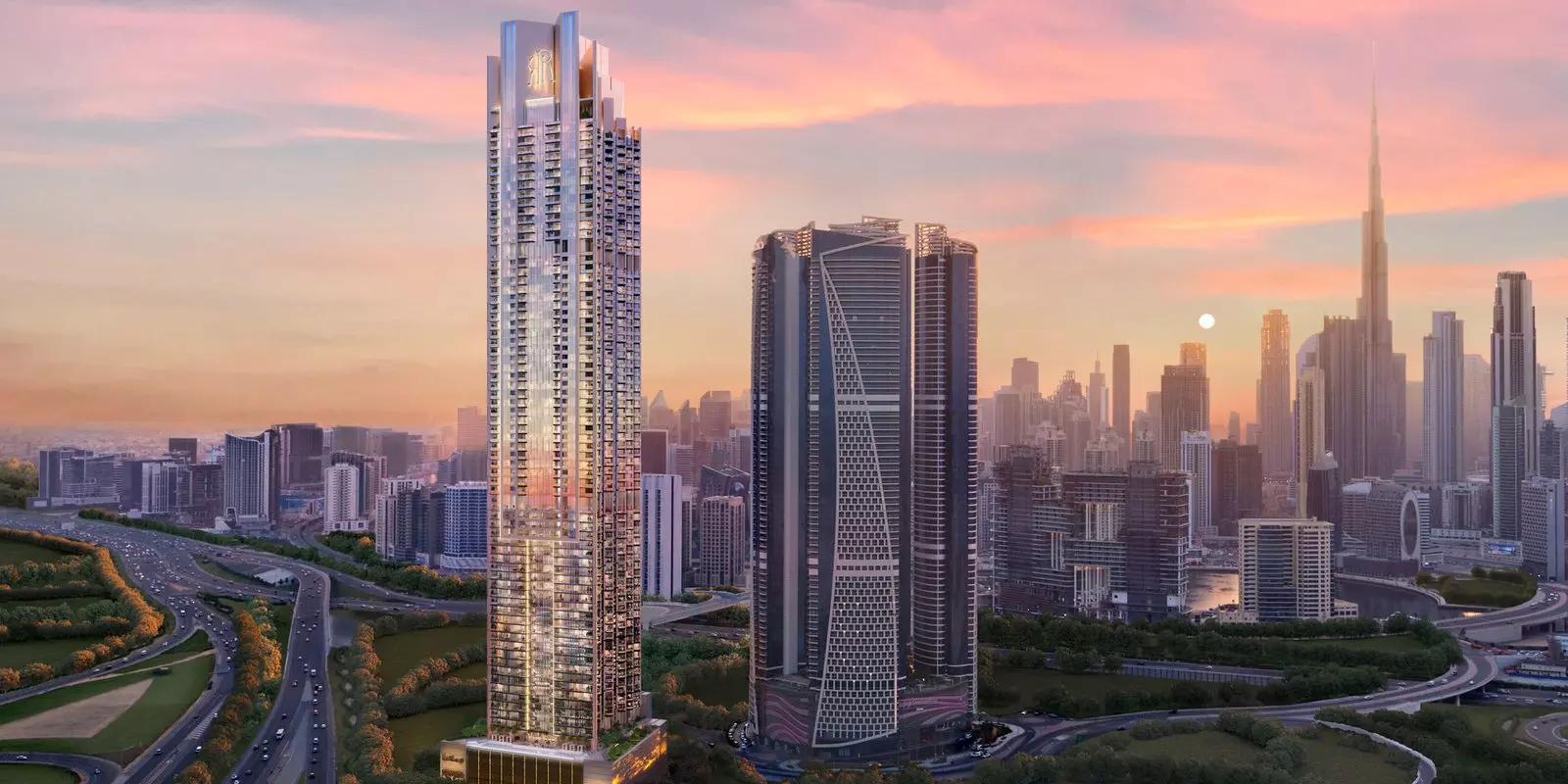 Regalia By Deyaar residential tower exterior in Business Bay, Dubai