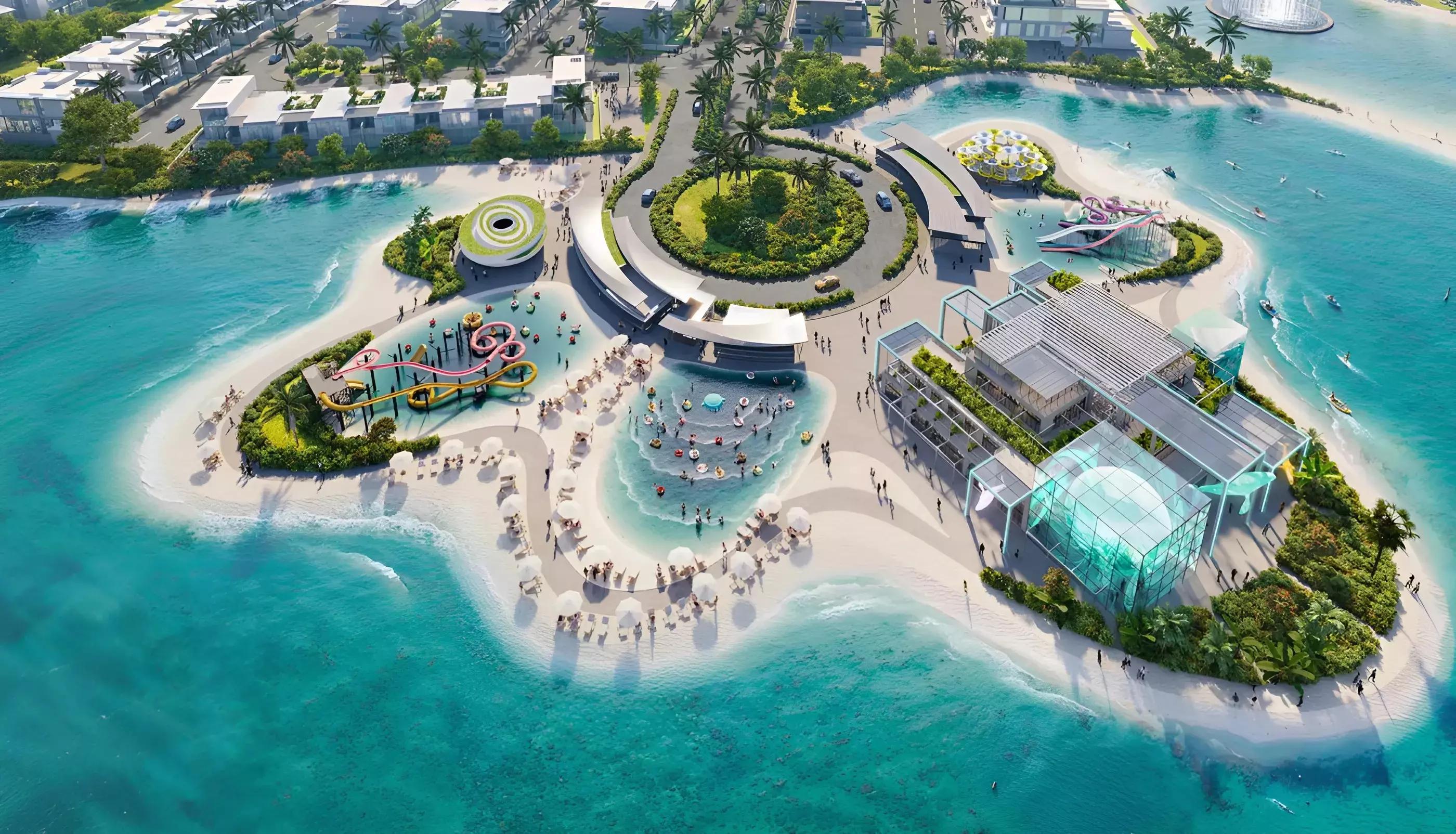 DAMAC Islands 2 master plan with lagoons and island clusters, Dubai Land