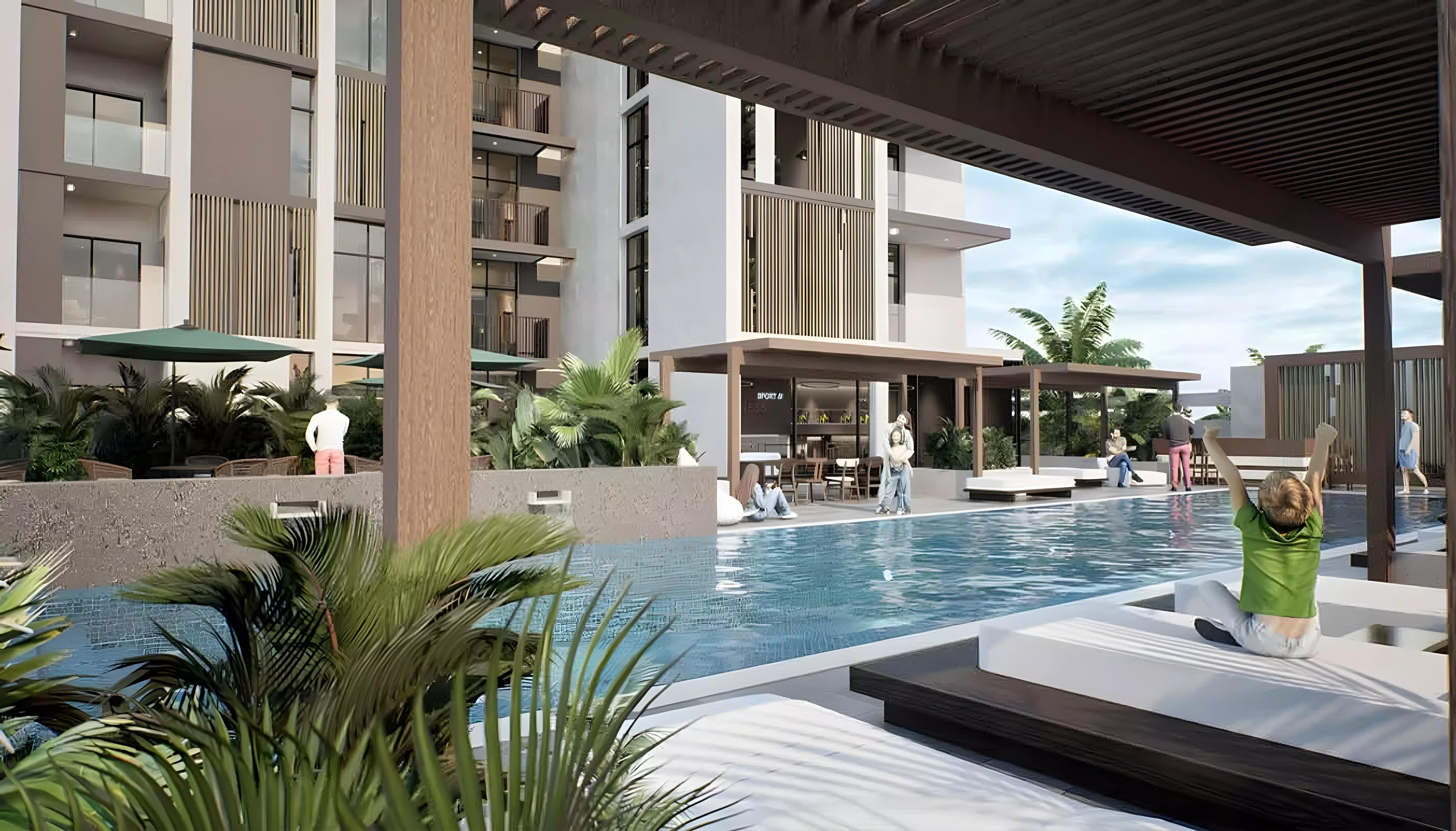 Aria Heights apartment interior living space, Dubai