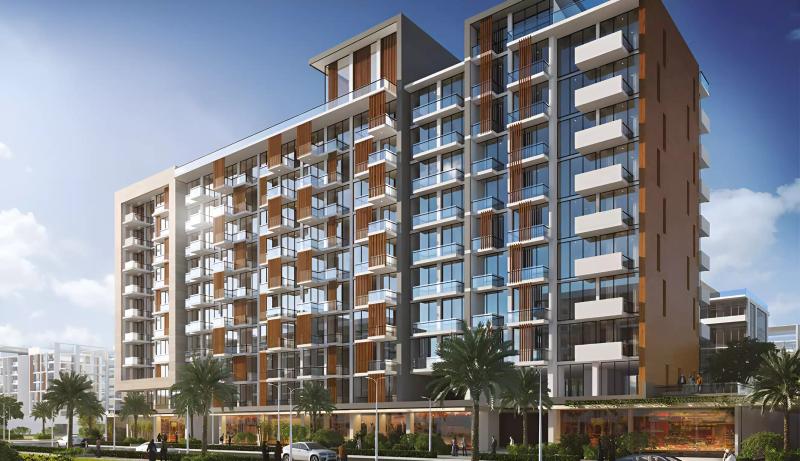Azizi Riviera 50 residential building exterior along the Meydan One canal, Dubai