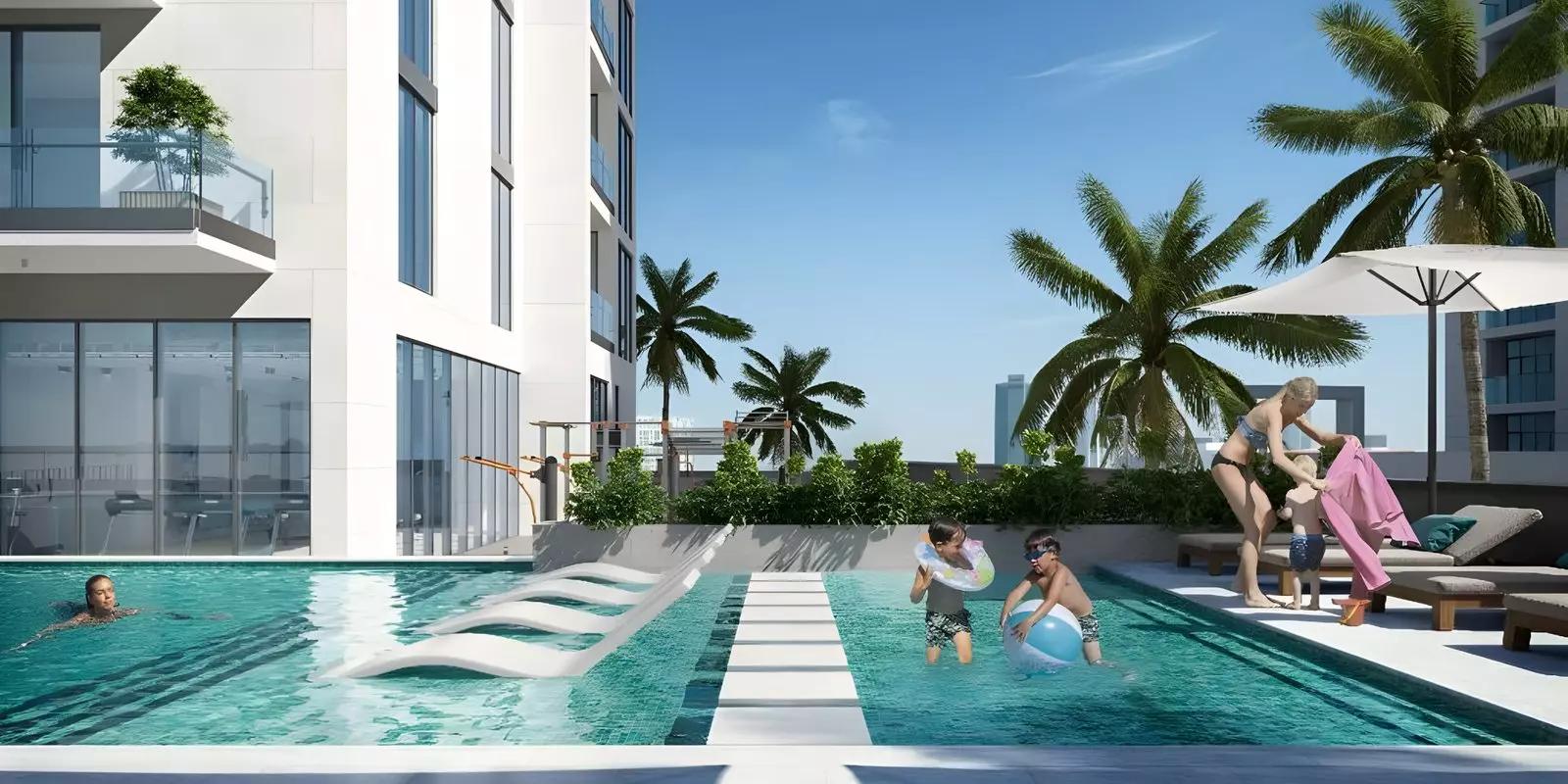RA1N Residence apartment building exterior, JVC, Dubai