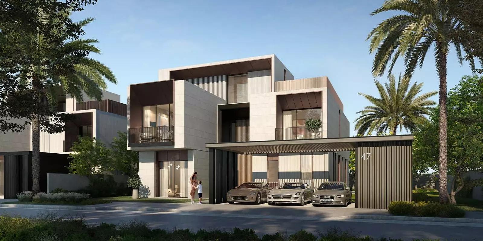 Palm Hills villa facade and driveway, Dubai Hills Estate, Dubai