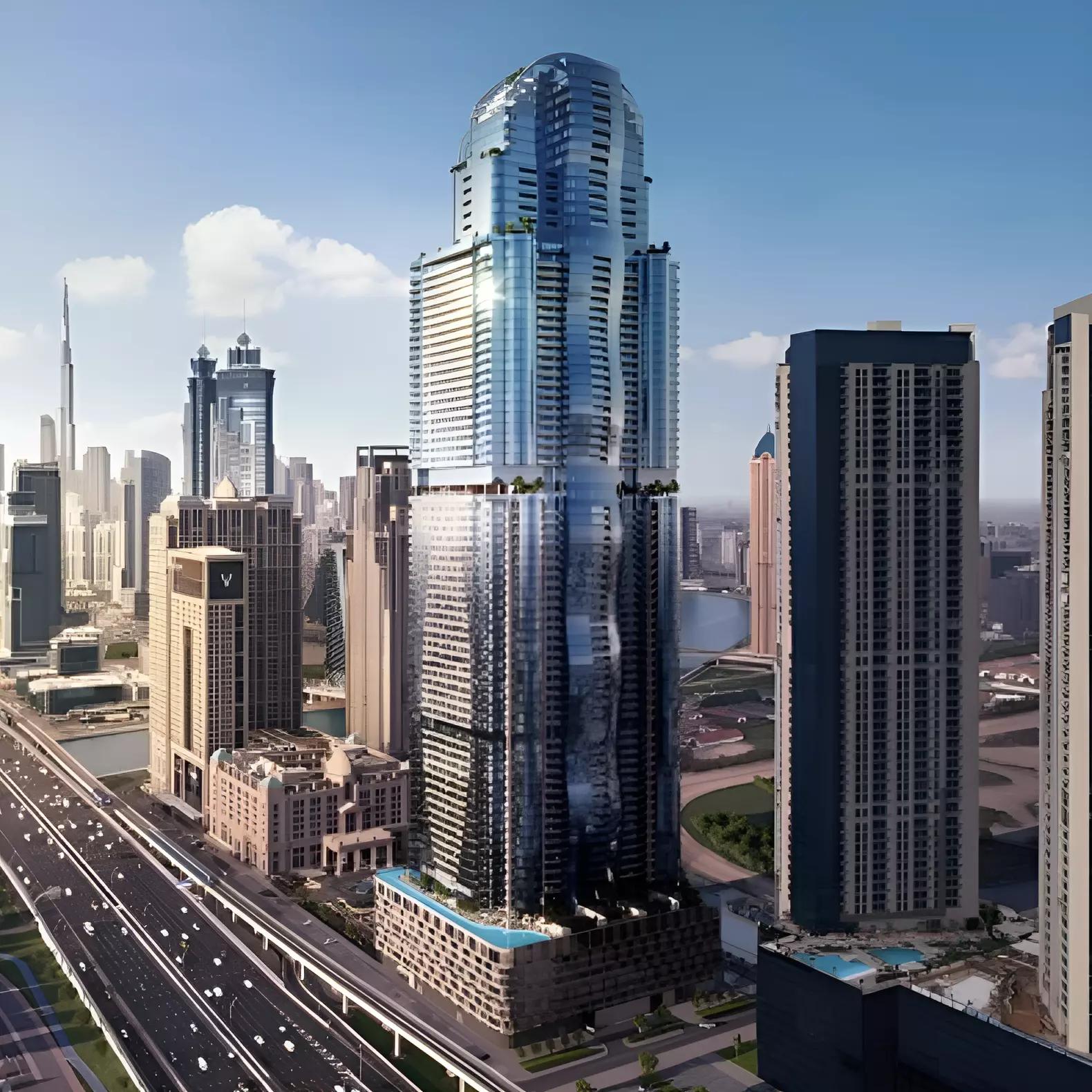 Al Habtoor Tower exterior view within Al Habtoor City, Business Bay, Dubai
