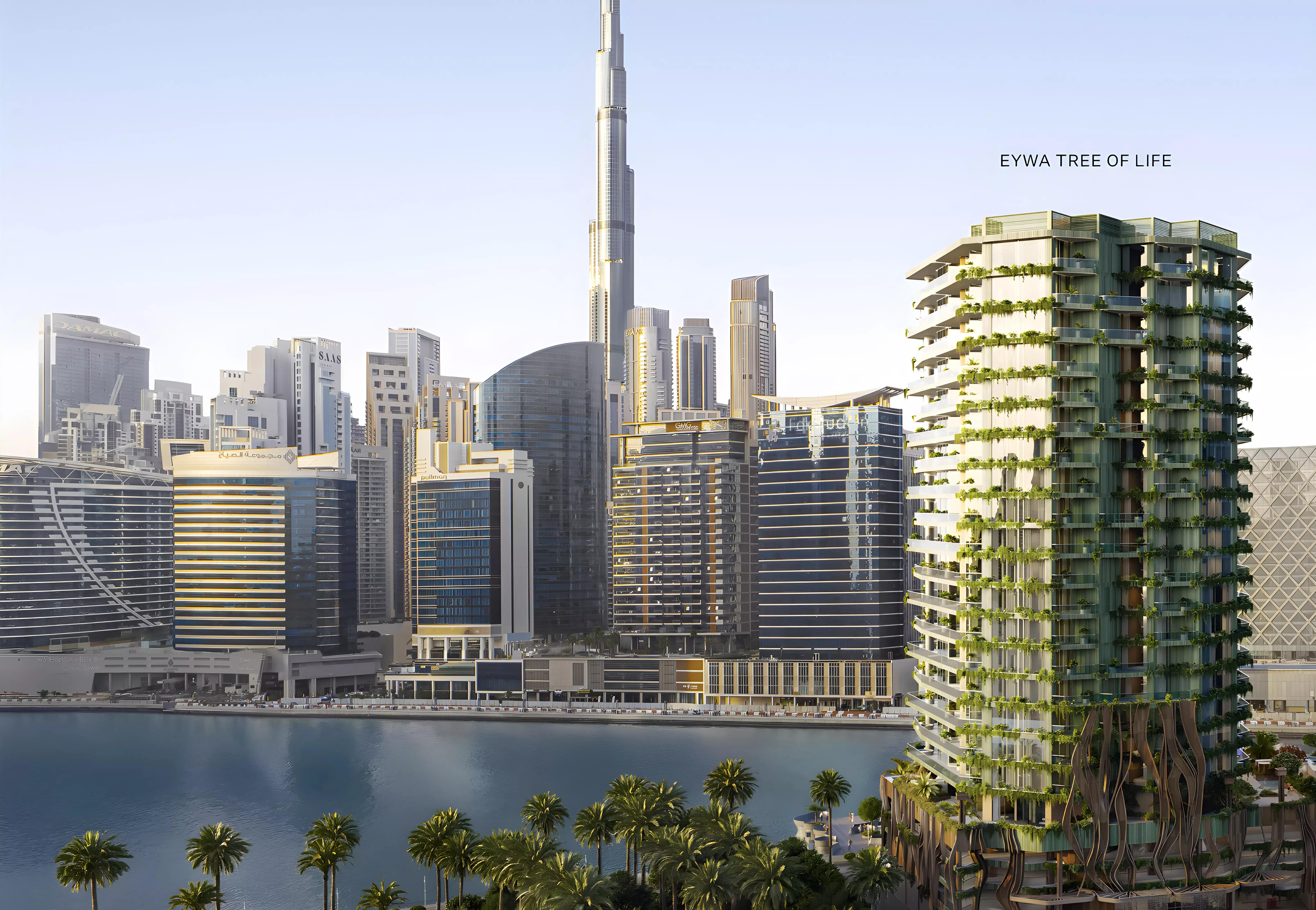 Eywa The Tree of Life facade and balconies, Business Bay, Dubai