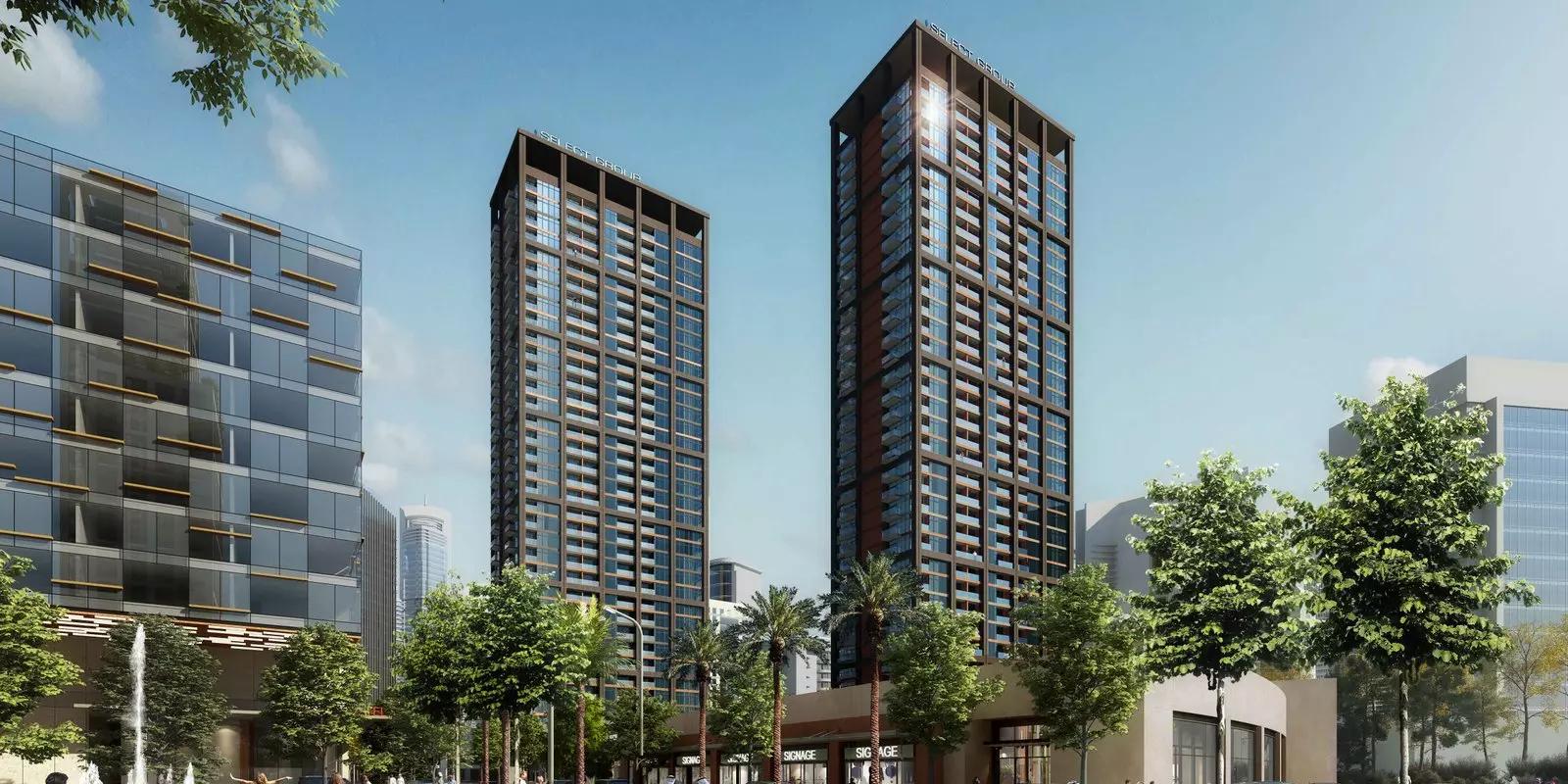 Peninsula One kitchen with fitted appliances, Business Bay apartment