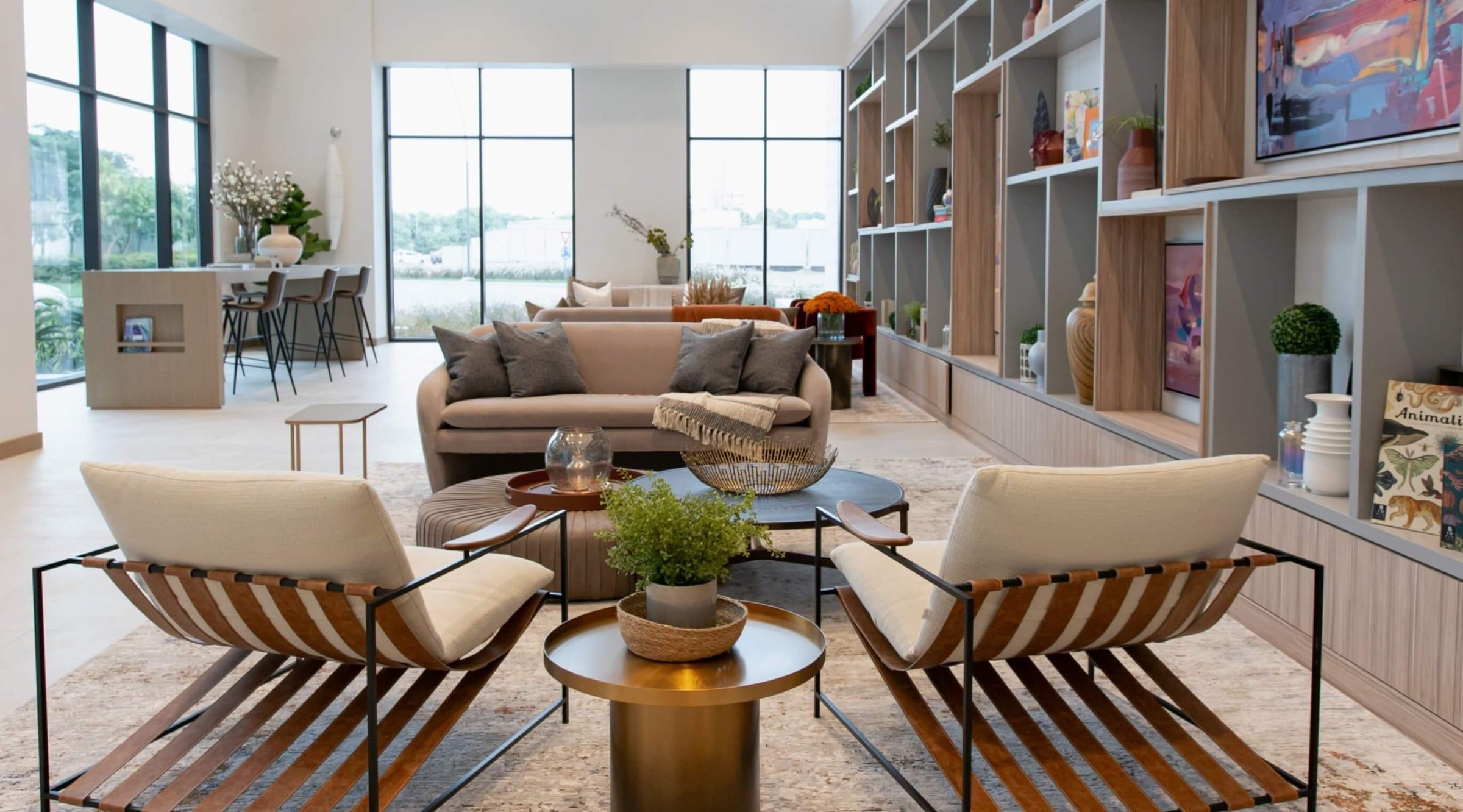 Wilton Terraces apartment living room with floor-to-ceiling windows