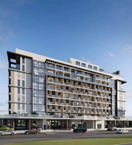 Ghaff Land Residence exterior facade in Dubai Studio City