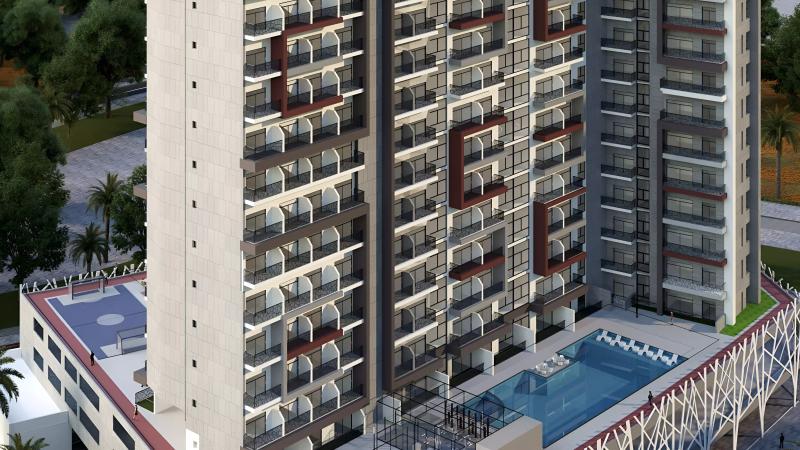 Exterior facade of Joya Dorado residential building in Arjan, Dubai
