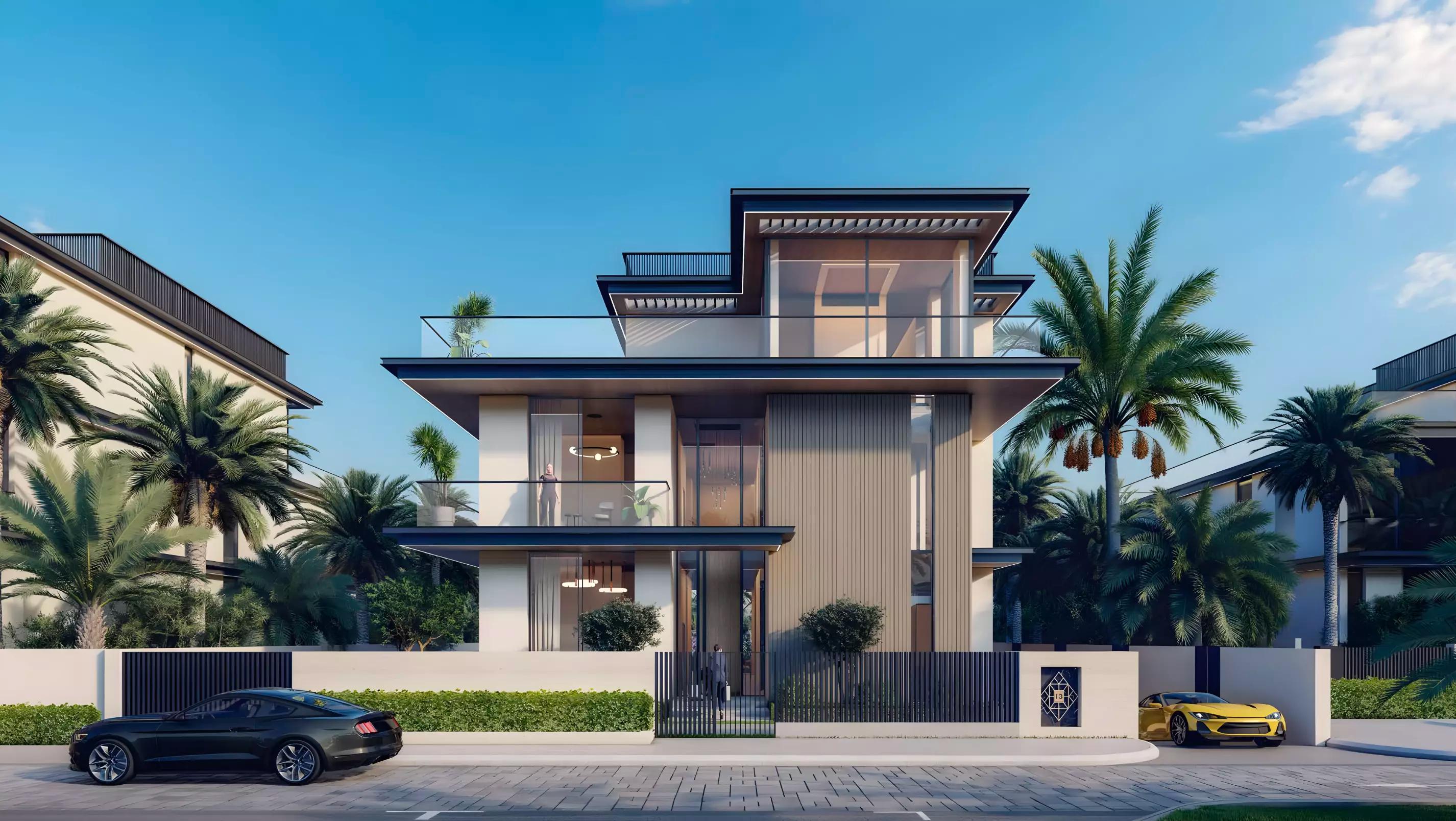 Nineteen Riviera Lagoon villa garden landscaping, District 11, Dubai