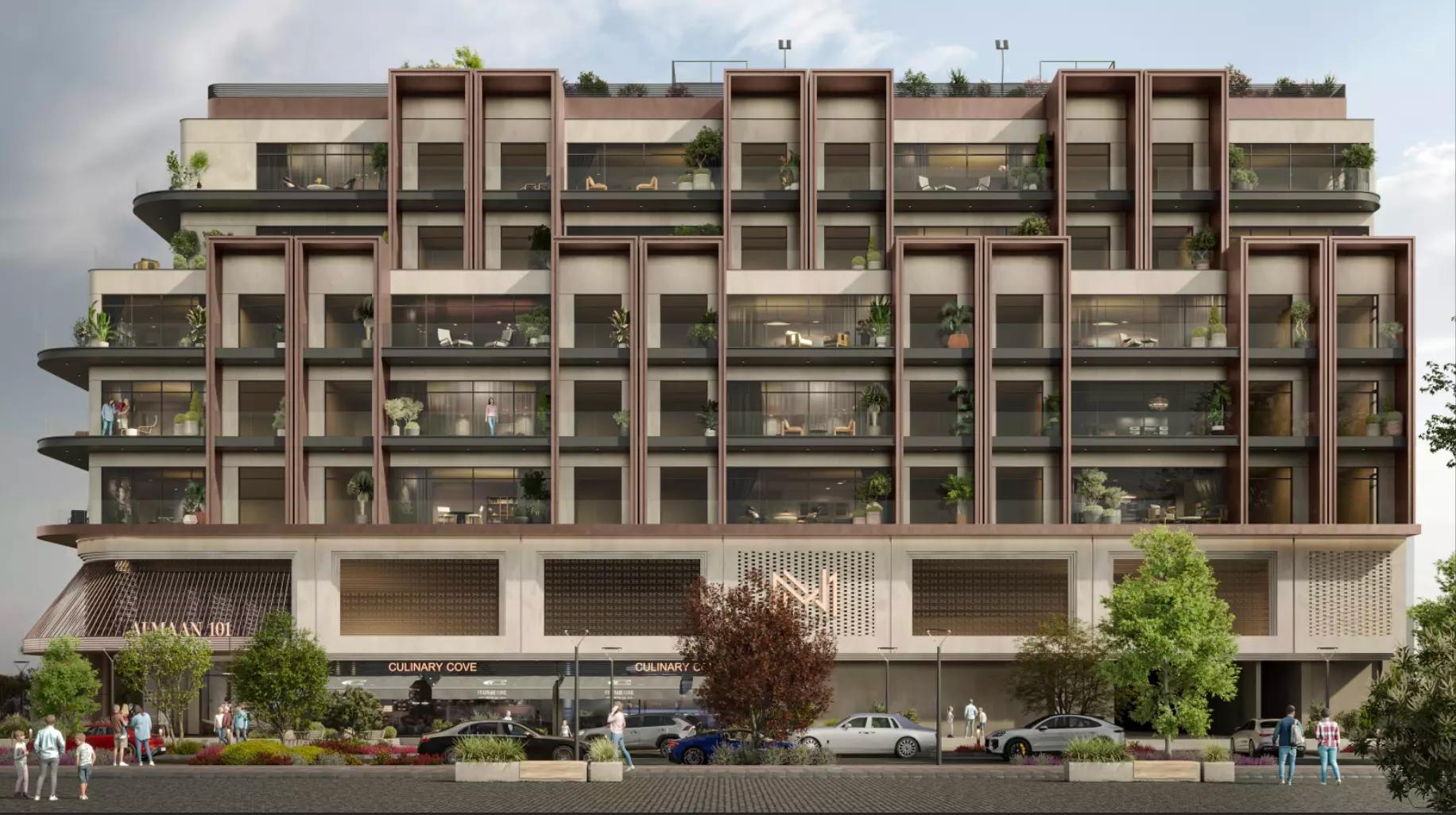 Almaan 101 amenity deck and pool area, JVC, Dubai