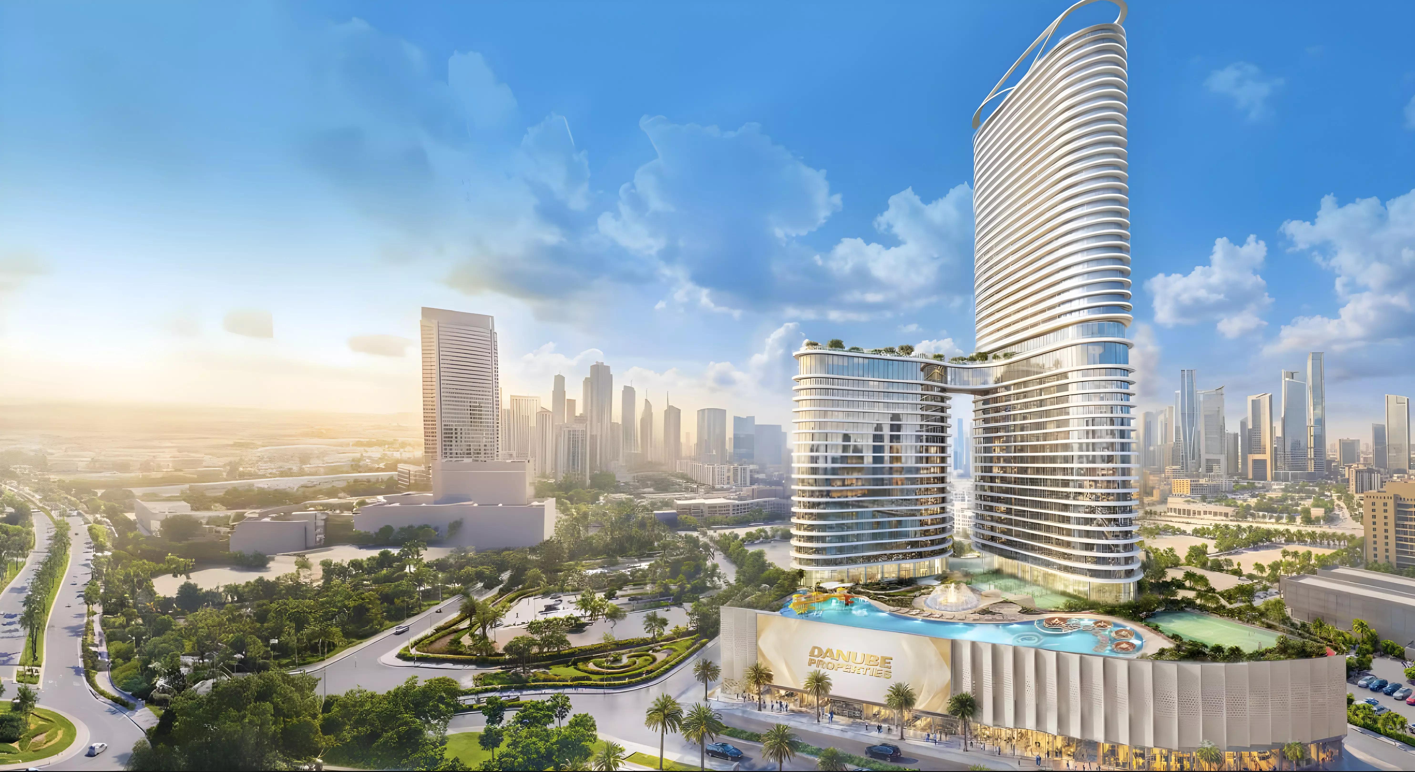 Serenz exterior facade view, Danube Properties, JVC, Dubai