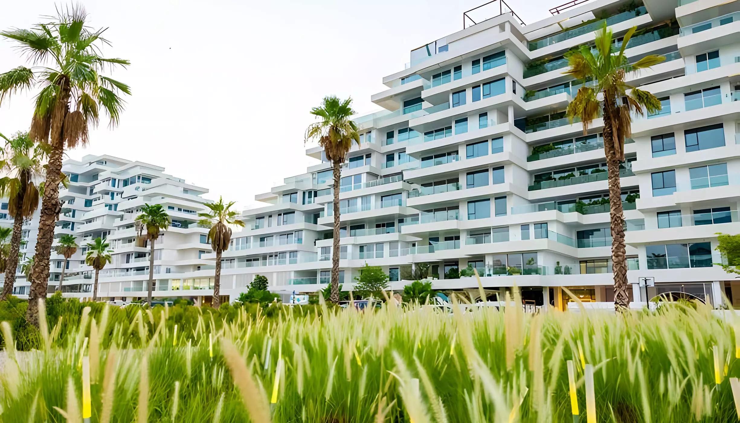 The Lofts Al Barari building exterior amid landscaped greenery, Al Barari, Dubai