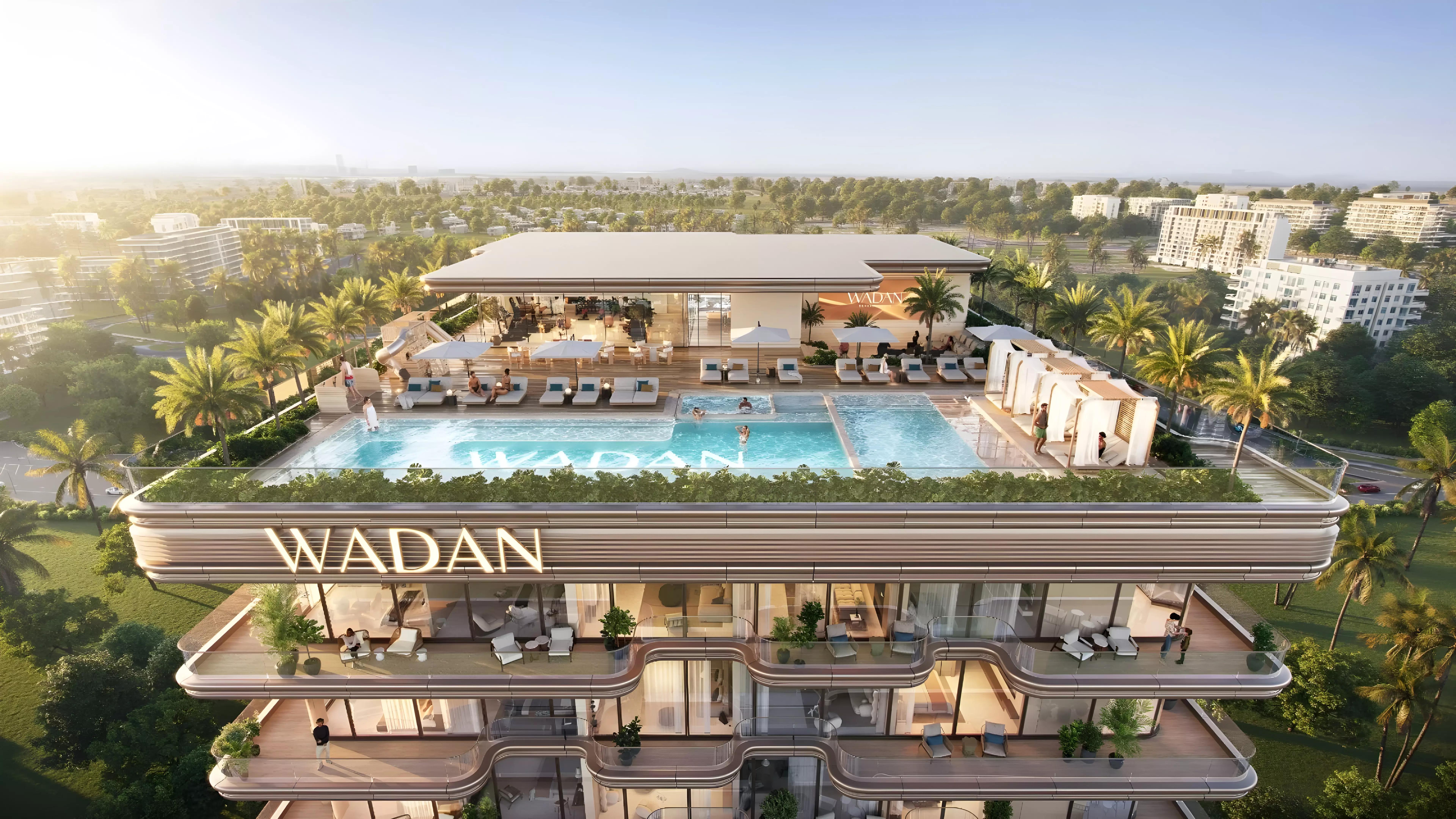 Seraph by Wadan interior apartment rendering, Dubai Land Residence Complex