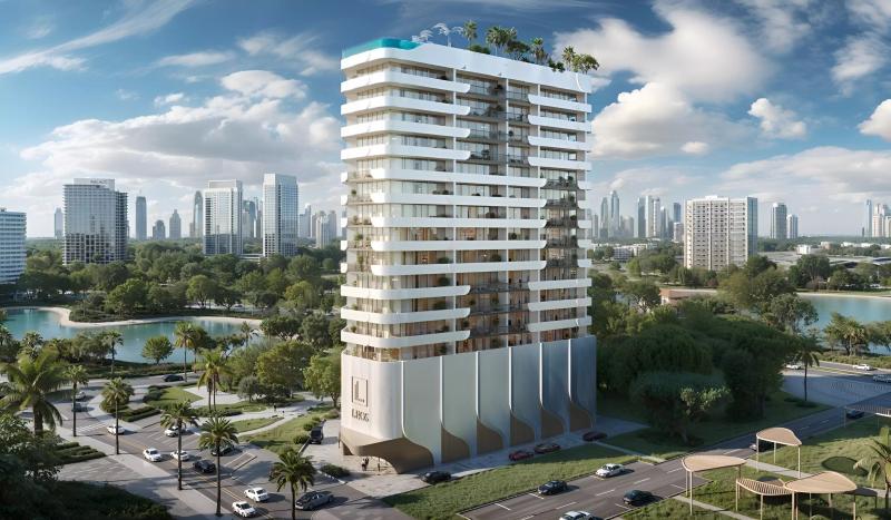 Weybridge Gardens Phase 5 exterior facade, Dubai Land Residence Complex, Dubai