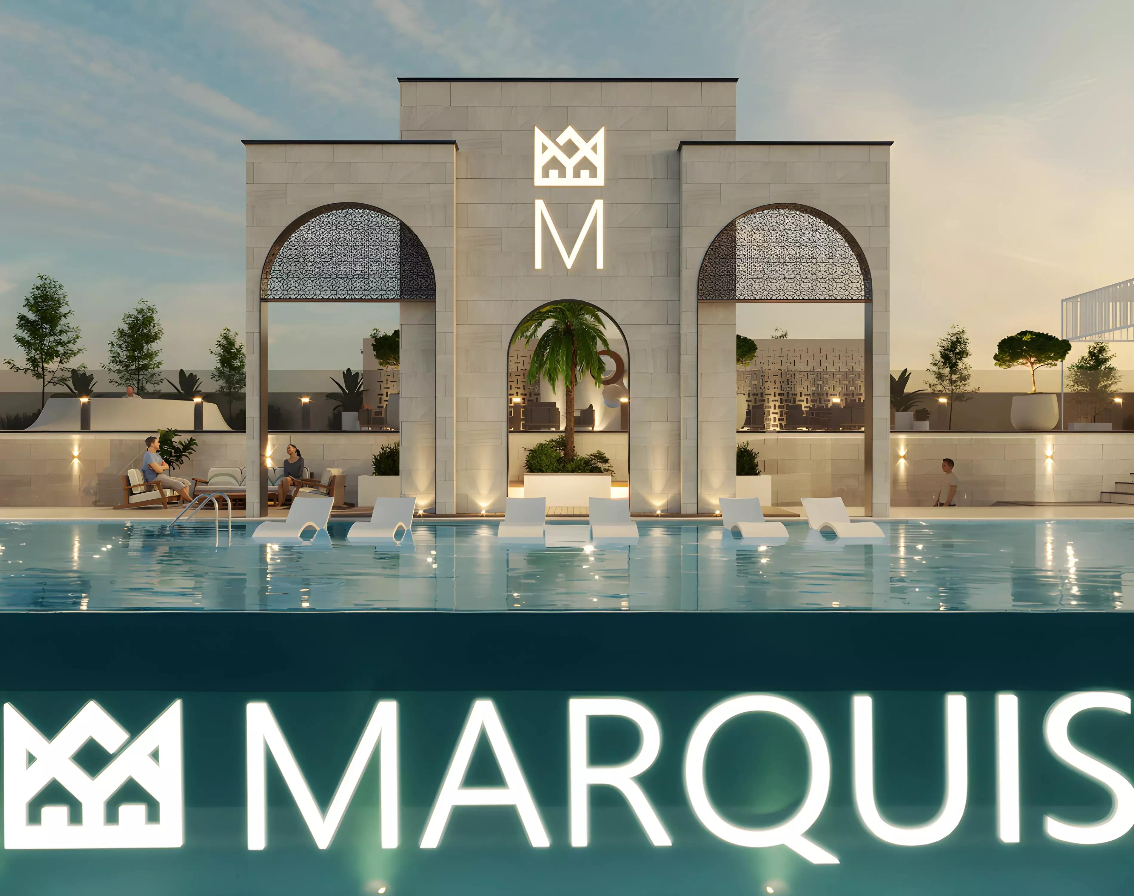 Marquis Insignia residential lobby interior, Arjan, Dubai