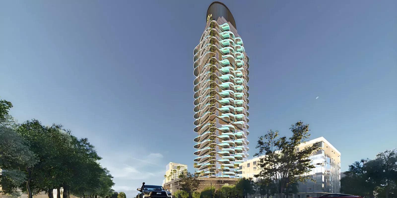 Volga Tower exterior facade view, Jumeirah Village Triangle, Dubai