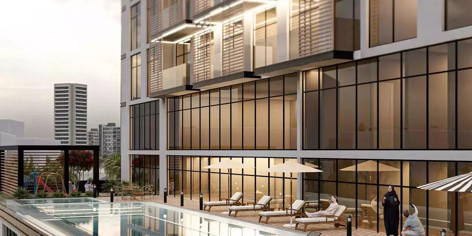 PG One tower exterior view in Al Furjan, Dubai