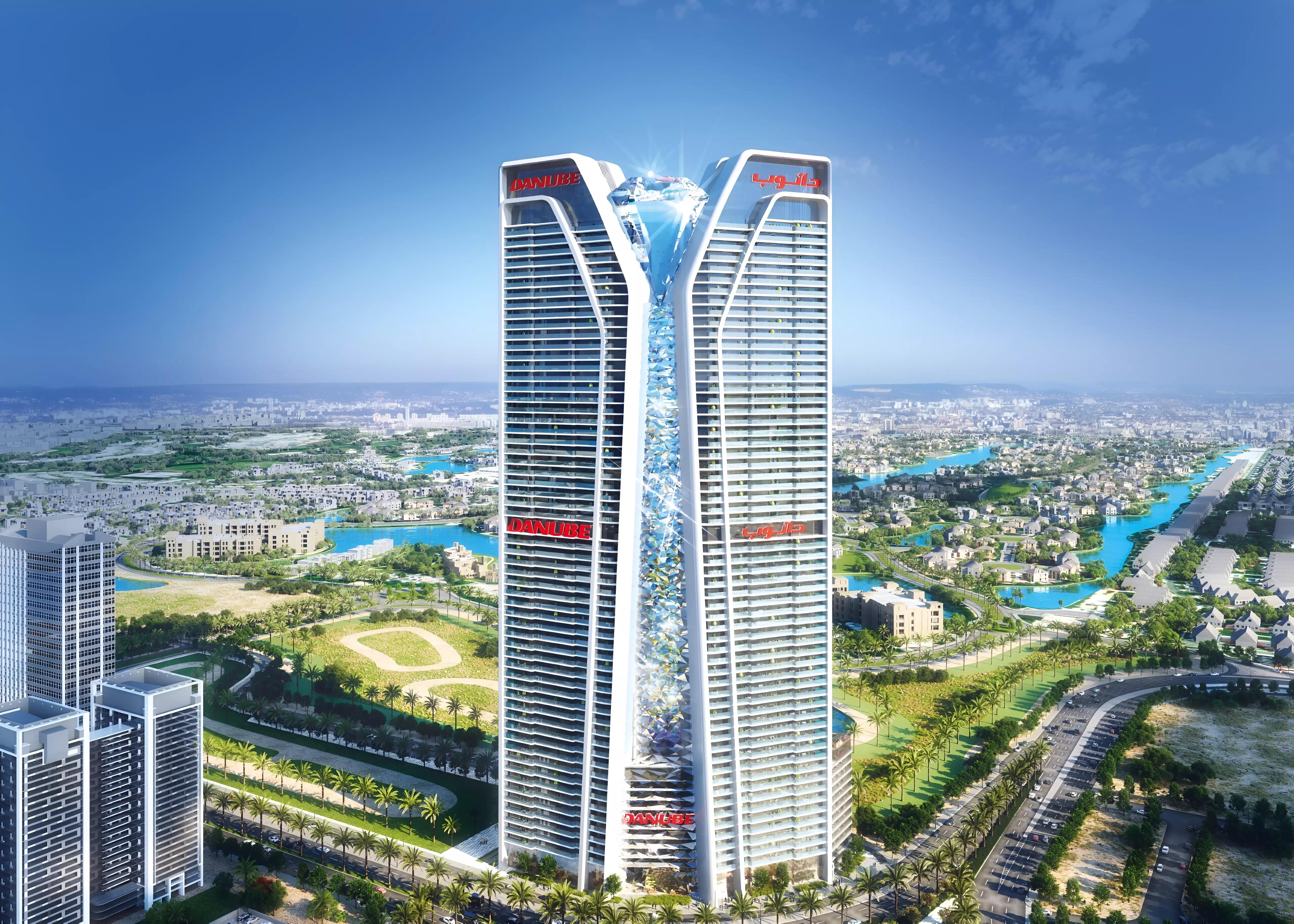 Diamondz apartment interior living space, Danube Properties, JLT