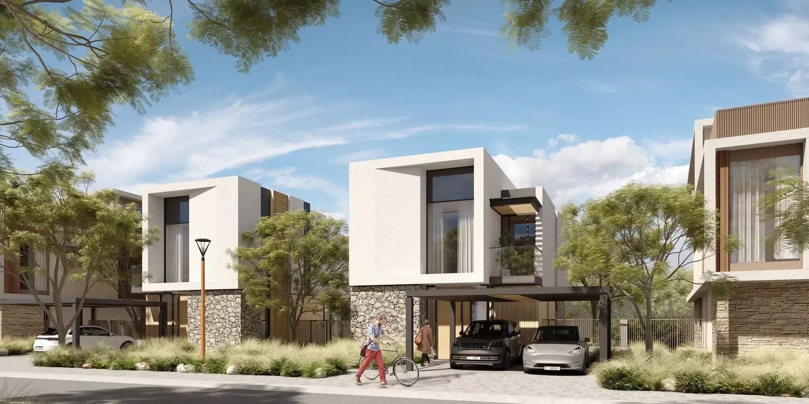 The Acres landscaped park and walkway, Dubai Land villa community