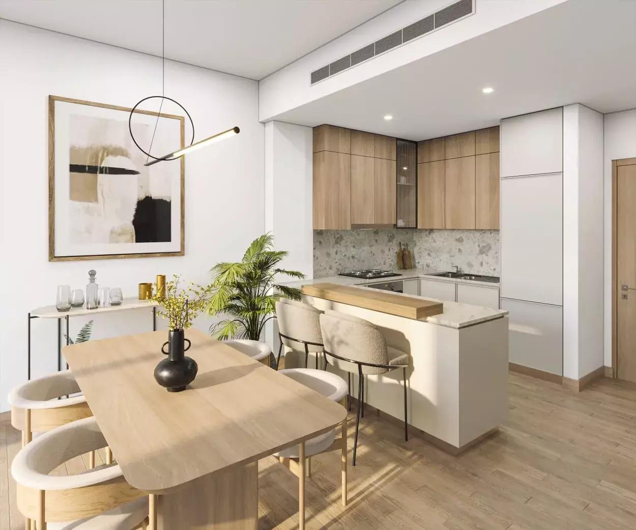 Kitchen interior at The Haven Phase 2 apartments, Majan, Dubai
