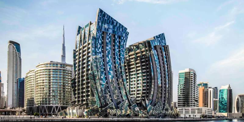 DaVinci Tower exterior facade view, Business Bay, Dubai