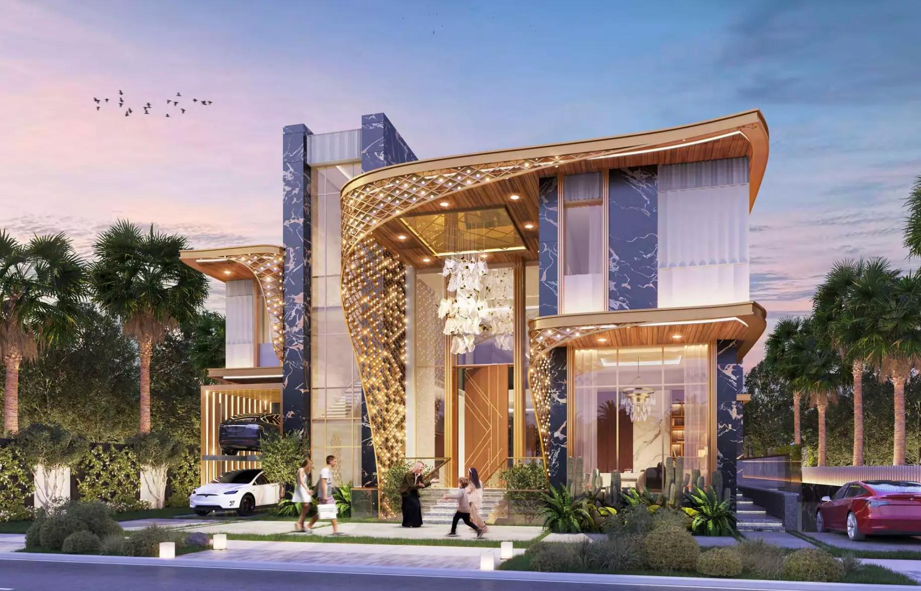 Gems Estates Phase 2 villa facade and driveway, DAMAC Hills, Dubai