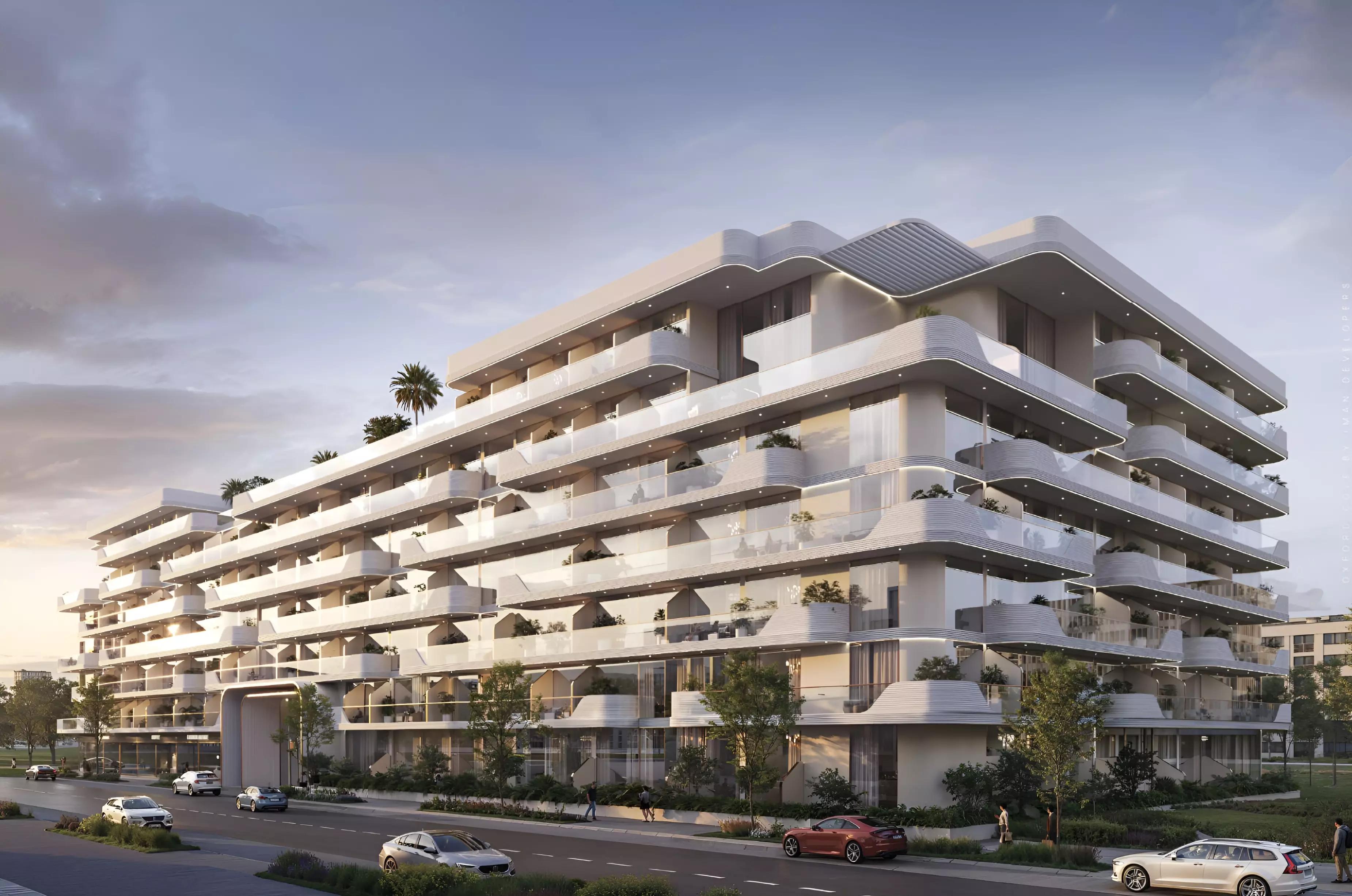 Oxford Cove building exterior facade, JVC, Dubai