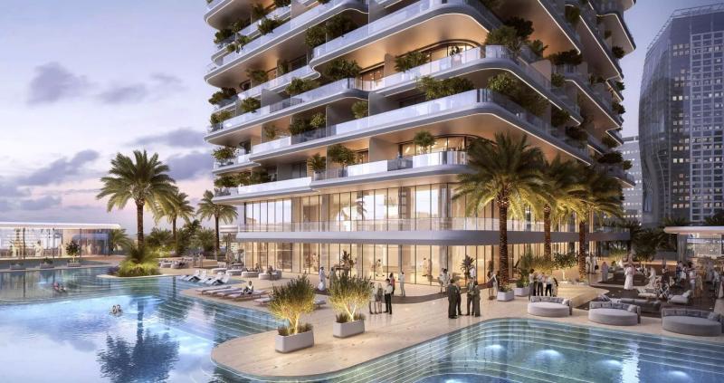 Keturah Tower exterior facade in Business Bay, Dubai