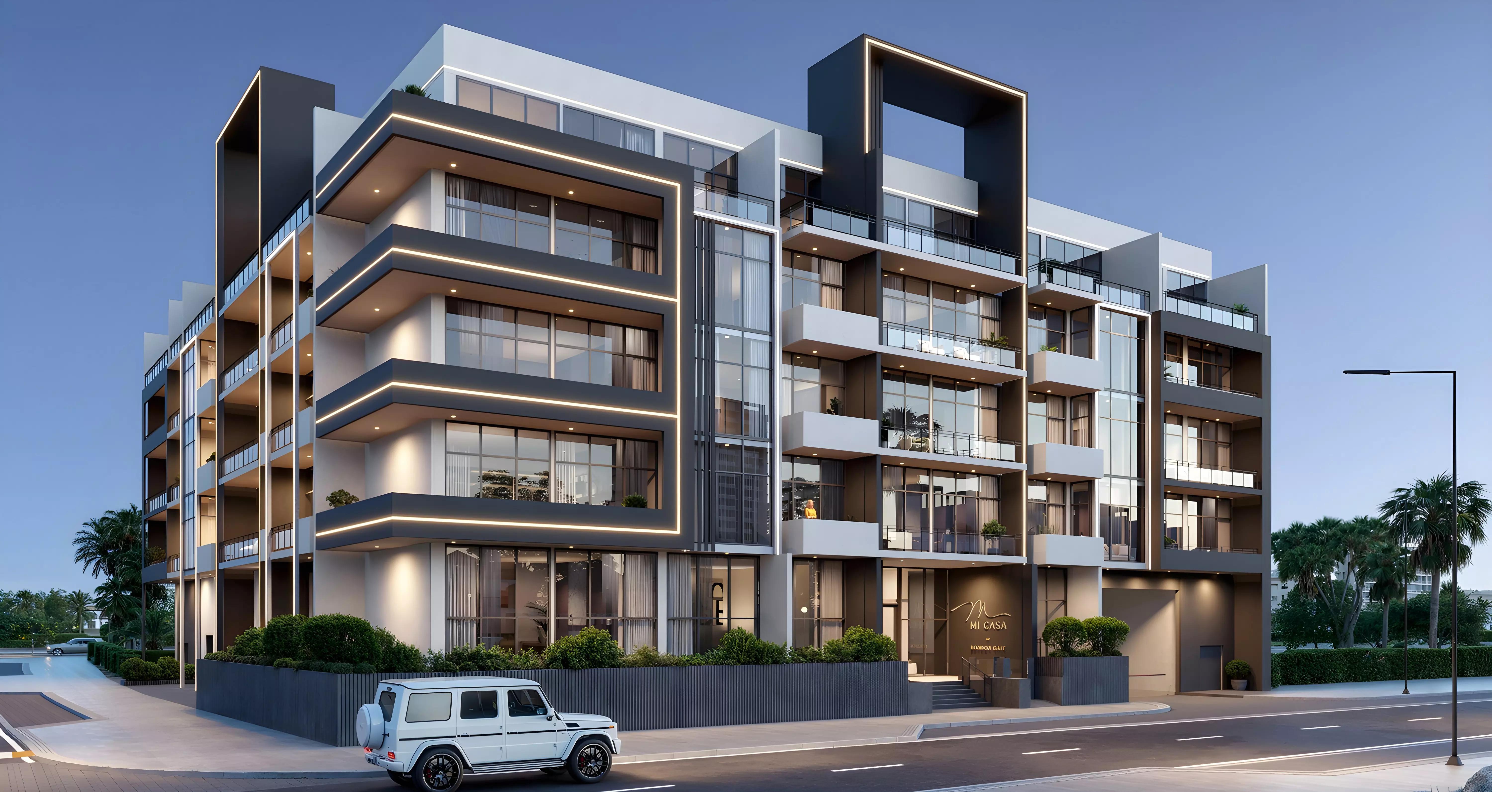 Mi Casa exterior facade by London Gate, Jumeirah Village Circle, Dubai