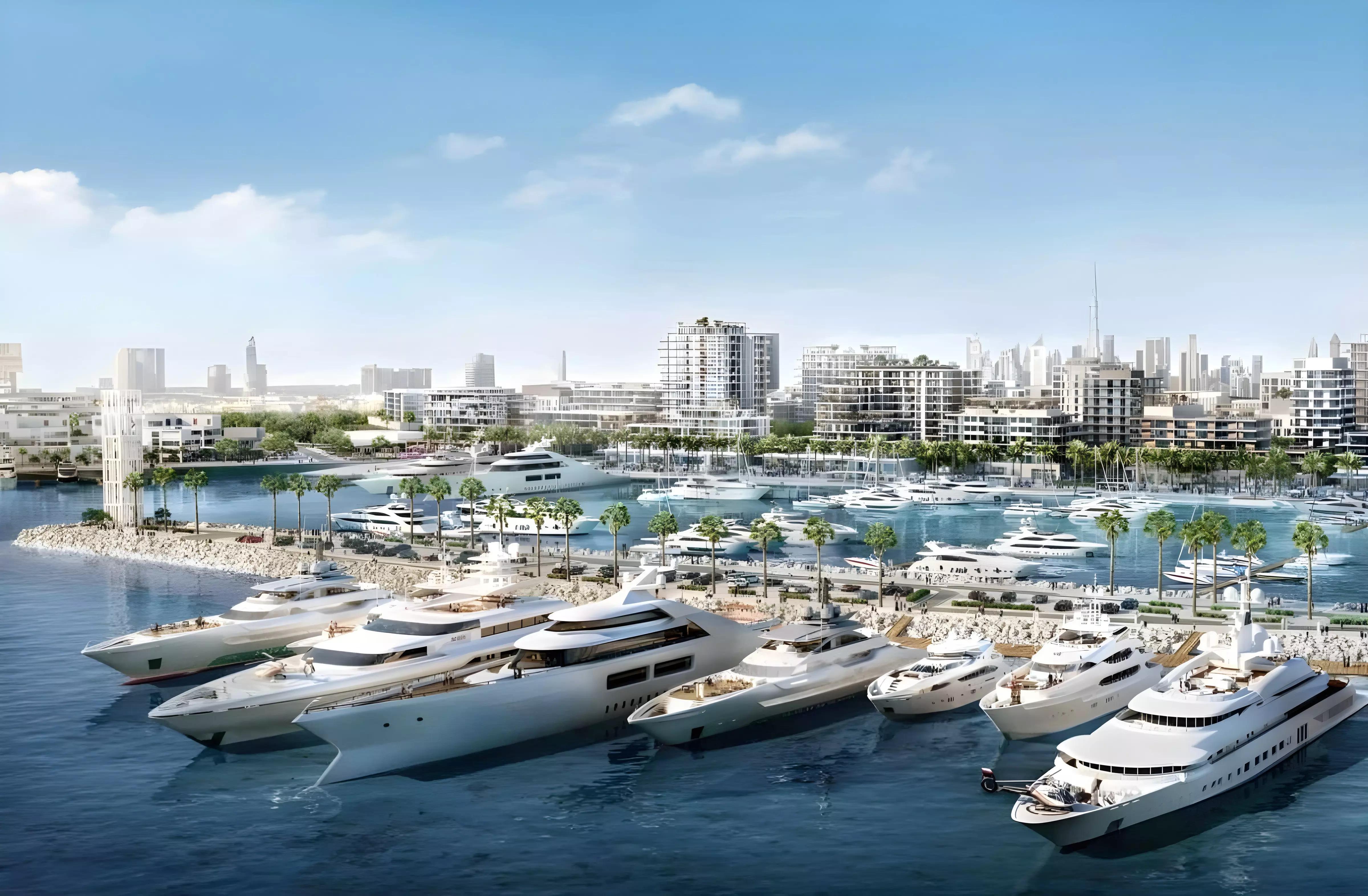 Fior 2 apartment building exterior at Mina Rashid, Dubai